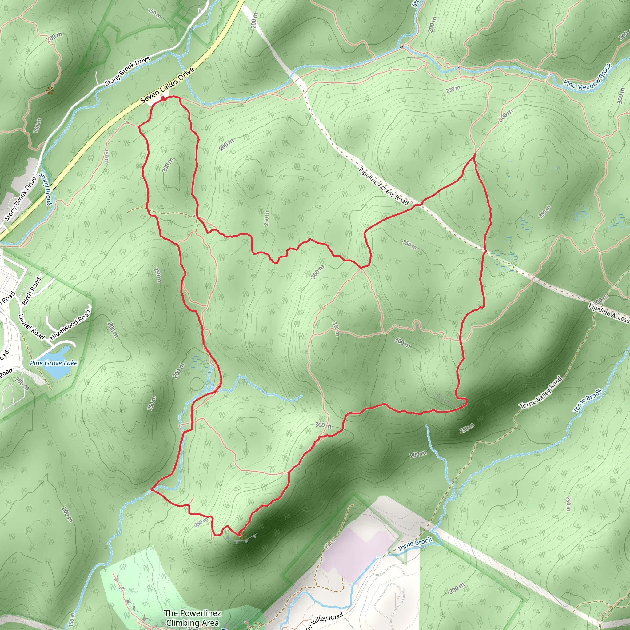 Seven Hills and Reeves Brook Trail mobile static map