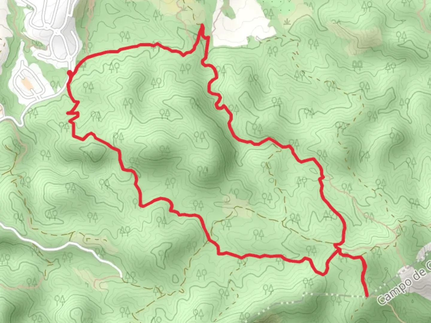 An image depicting the trail Path of the Arejos Way - Murcia PR MU 34 and its surrounding area.