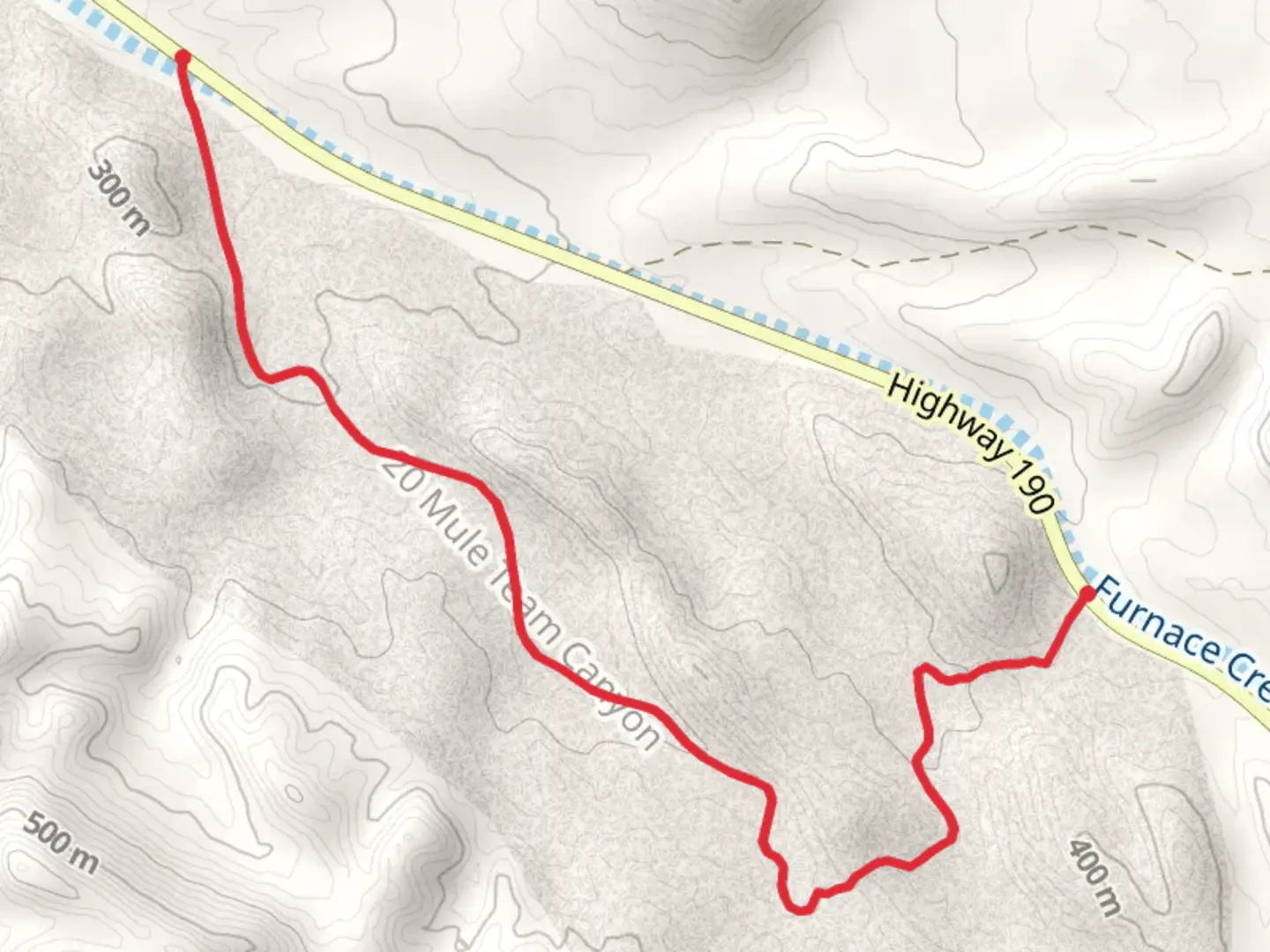 An image depicting the trail Twenty Mule Team Road and its surrounding area.