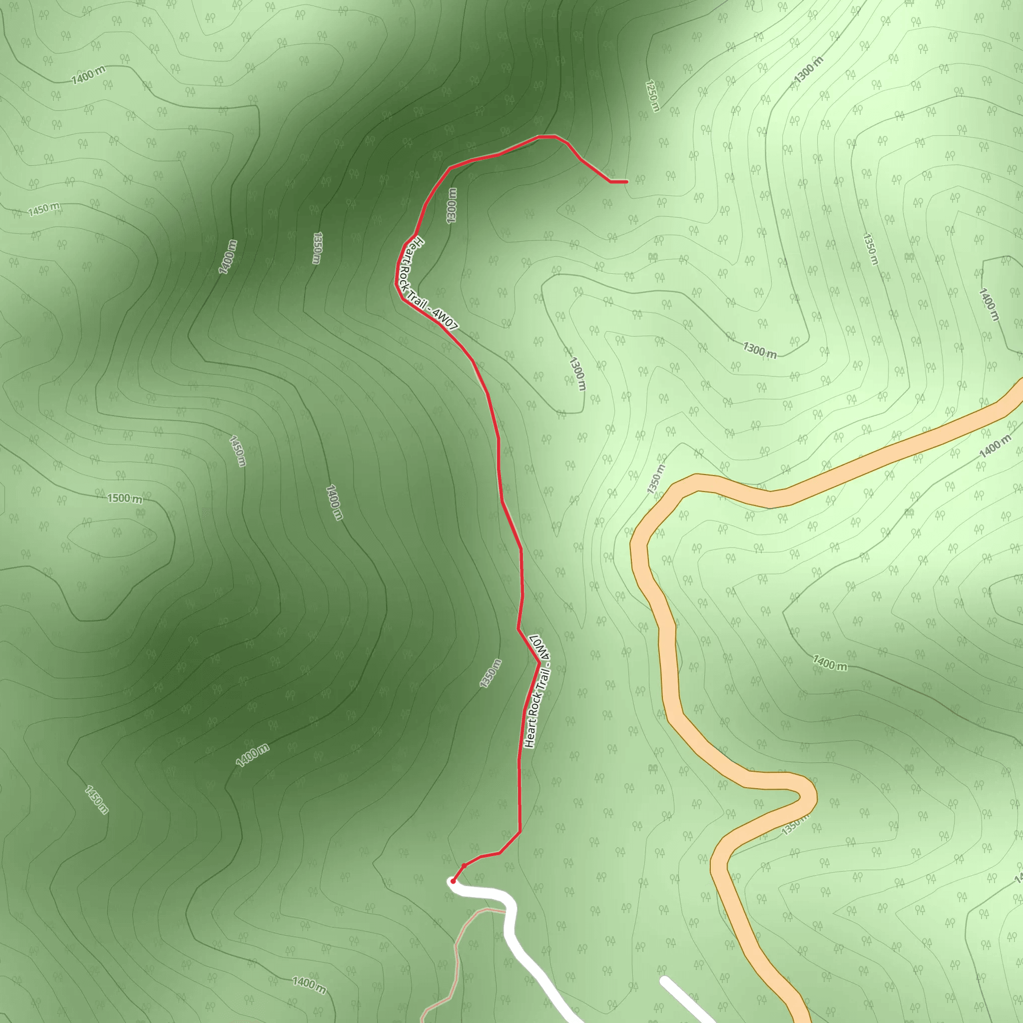 Heart Rock Trail mobile static map