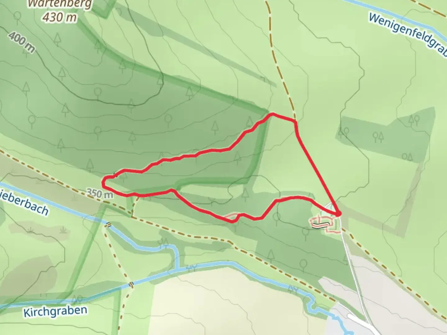 An image depicting the trail Touringen via Wildkatzenschleichpfad and its surrounding area.
