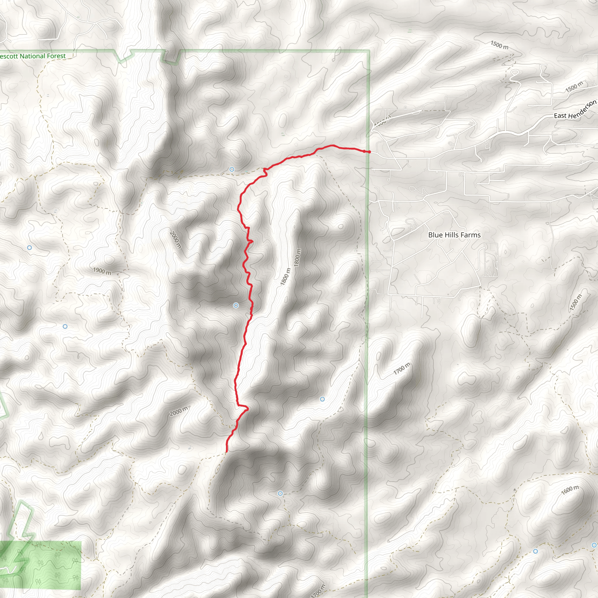 Charcoal Gulch Trail mobile static map