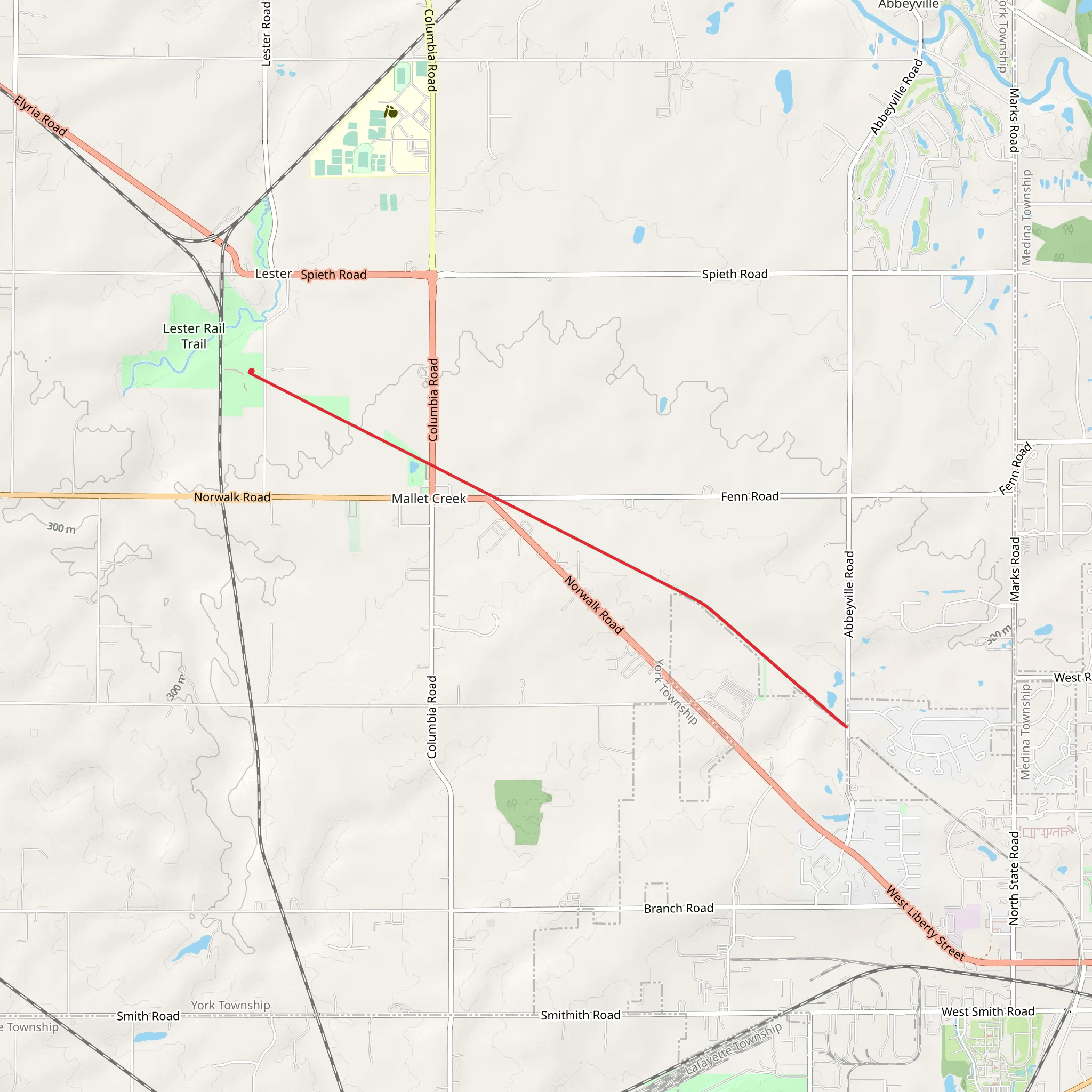 Lester Rail Trail mobile static map