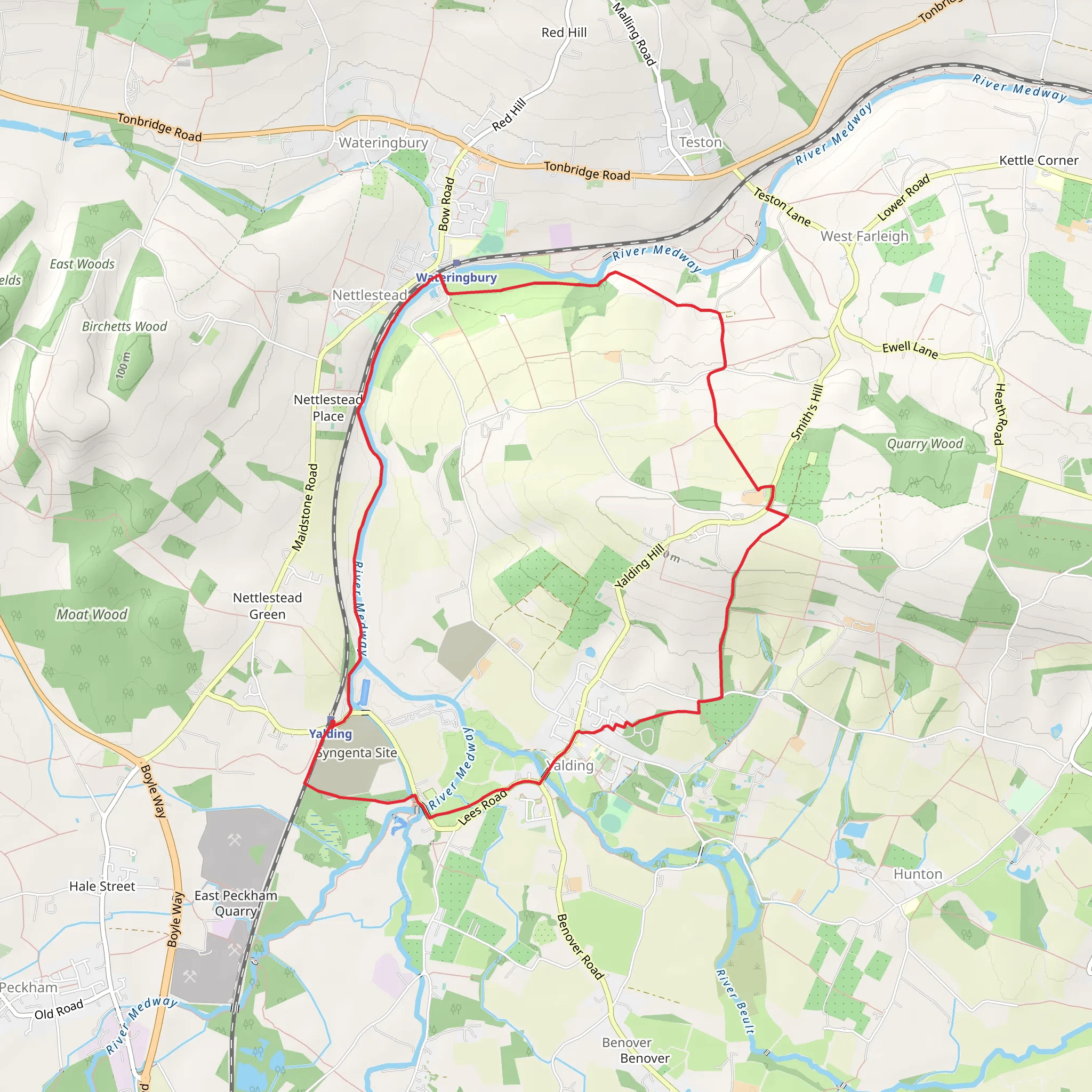 Medway Valley Walk and Greensand Way mobile static map