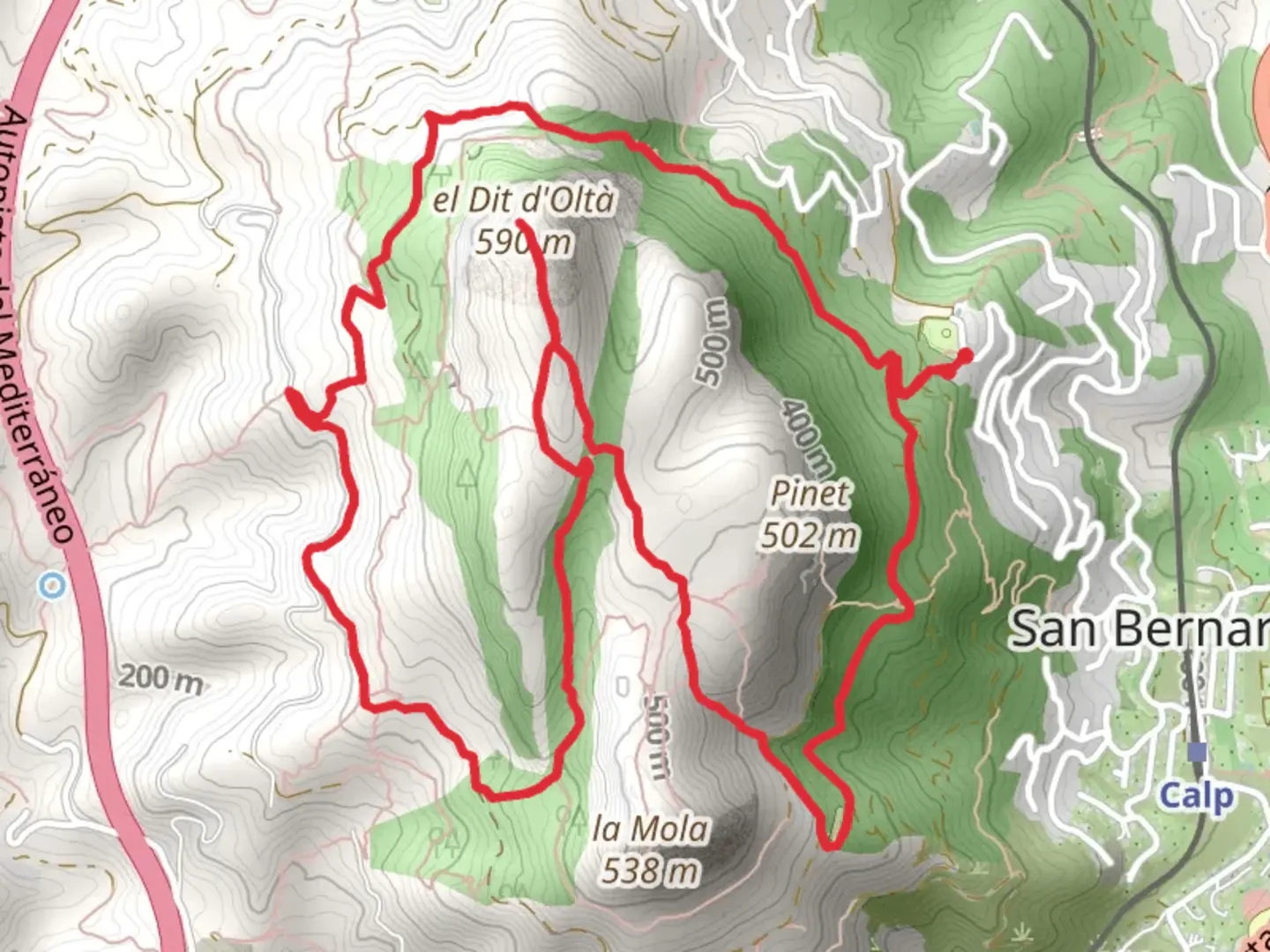An image depicting the trail Hike to Cim d'Olta PR CV 340 and its surrounding area.