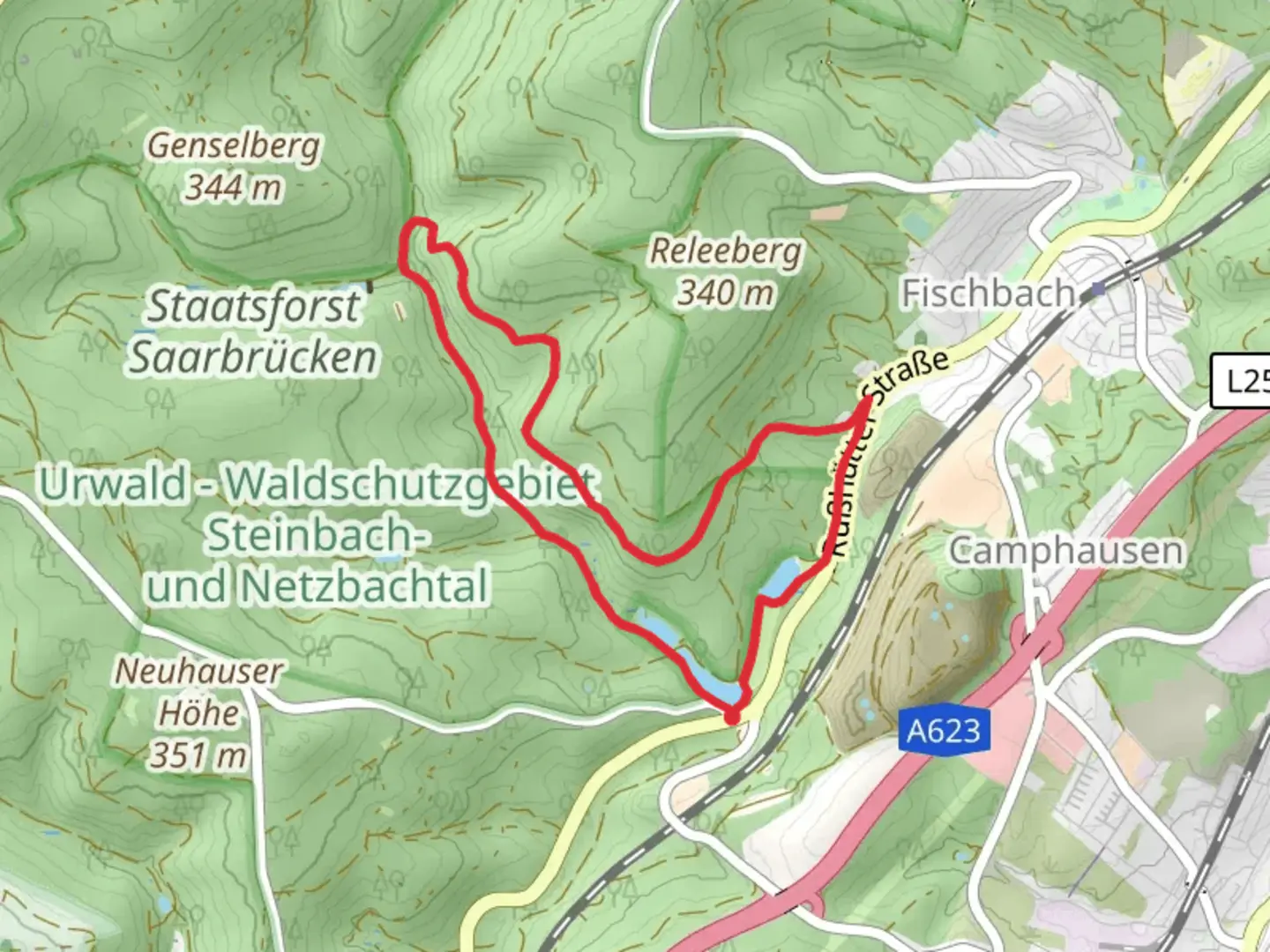 An image depicting the trail Netzbachweiher and Absinkweiher Netzbachtal Loop via Jakobsweg and its surrounding area.