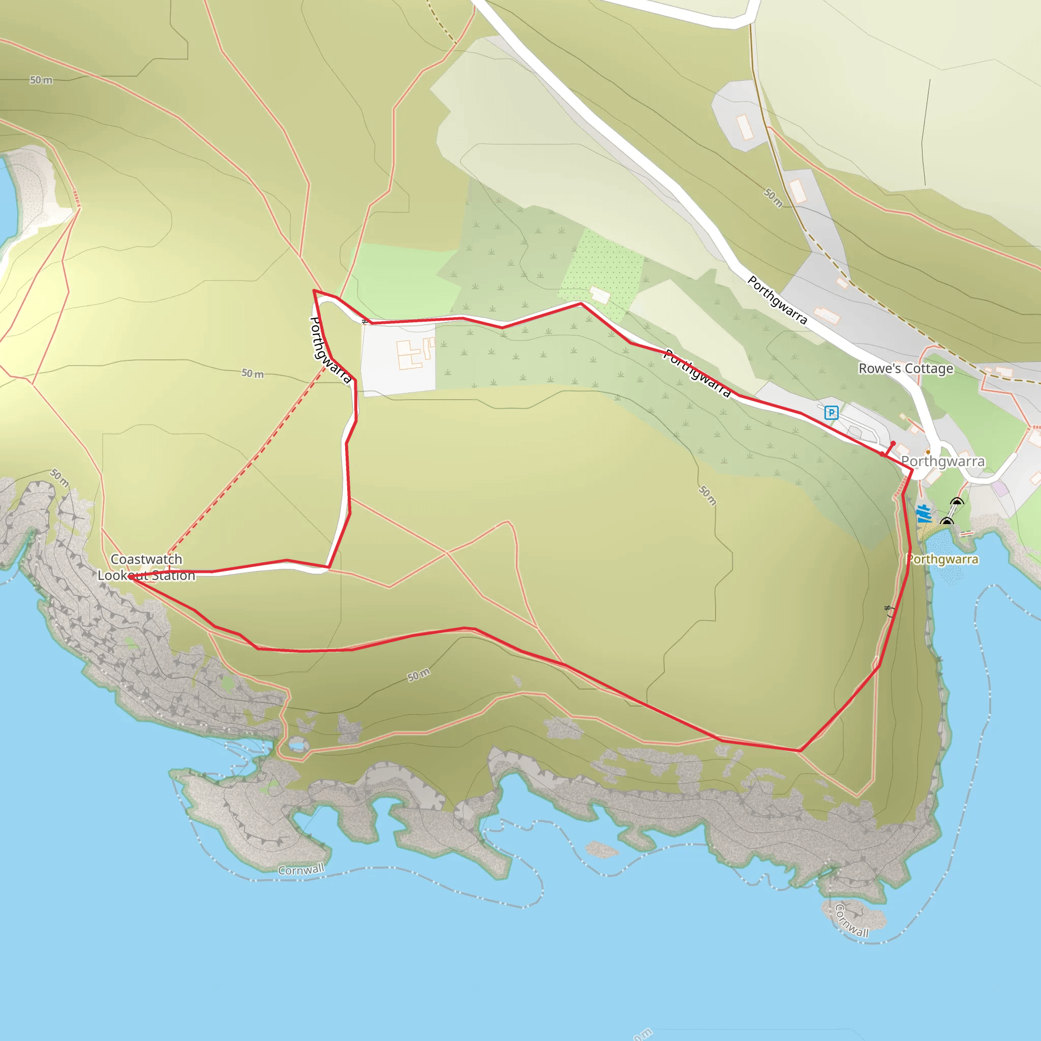 Porthgwarra and Gwenapp Head Walk mobile static map