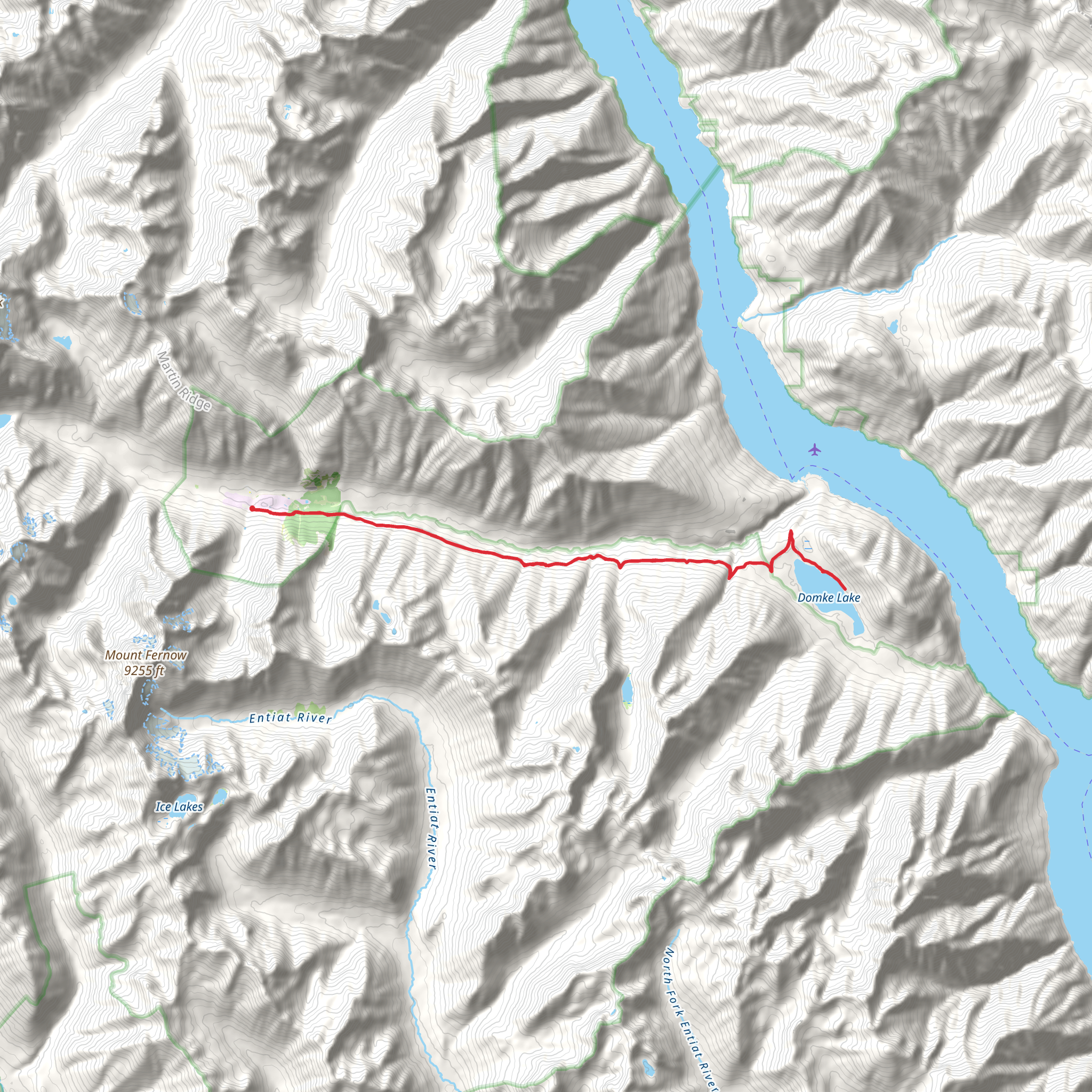 Lower Railroad Creek Trail to Domke Lake mobile static map