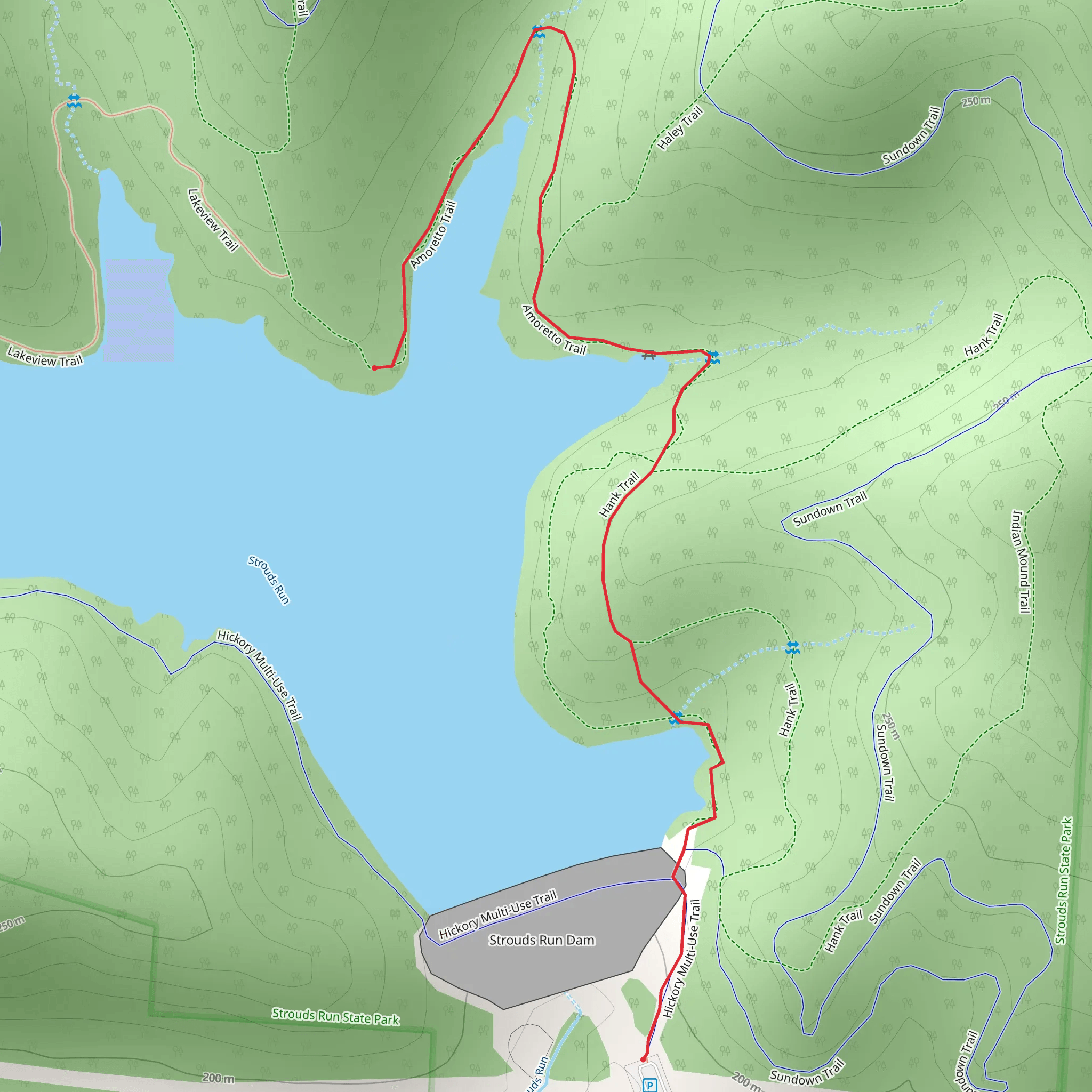 Hickory and Amoretto Trail mobile static map