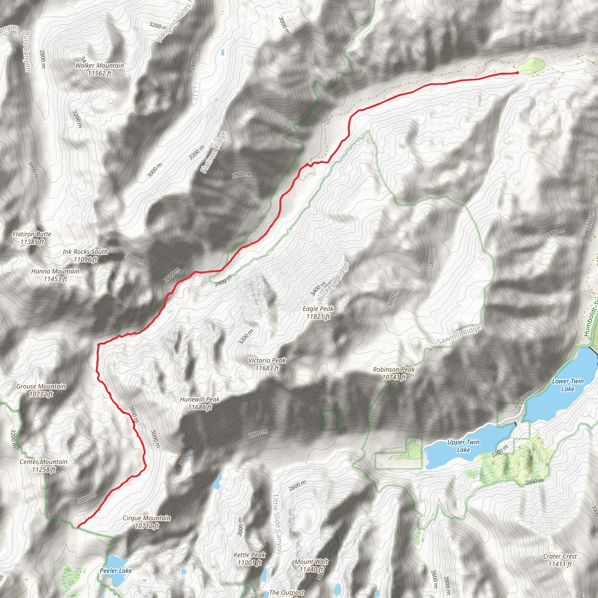 Buckeye Pass via Buckeye Canyon Trail mobile static map