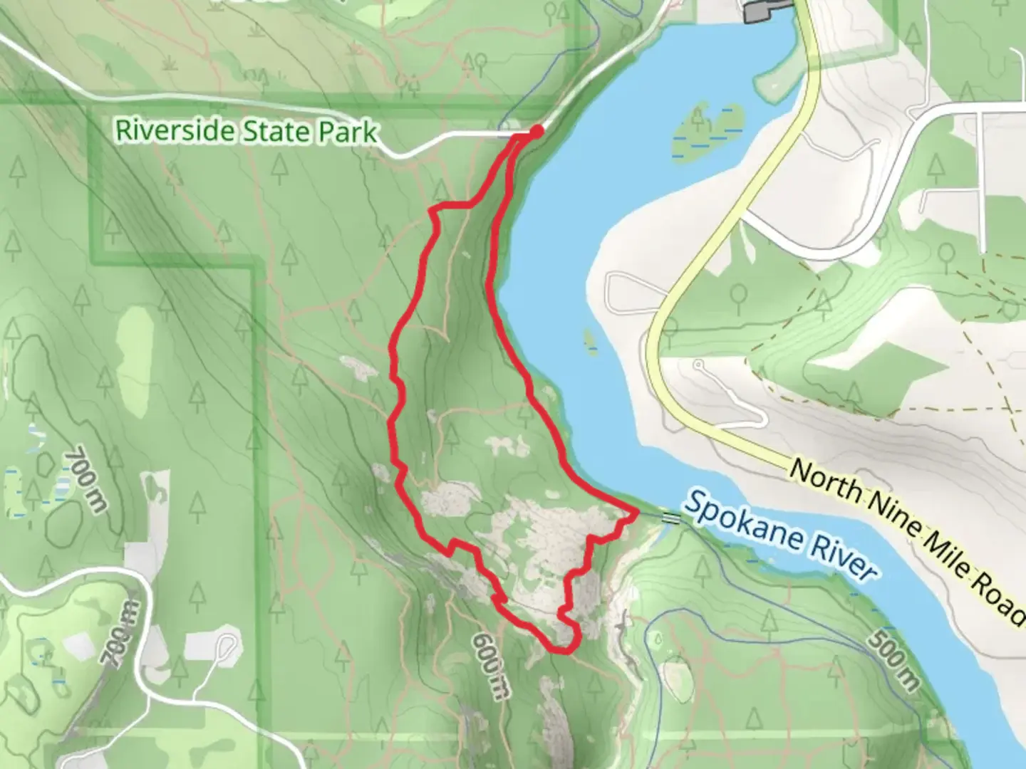 An image depicting the trail Trail 403 and Spokane River Centennial Trail and its surrounding area.