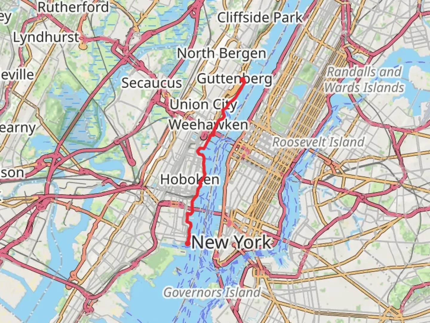 An image depicting the trail Hoboken Newport Walkway – Hudson River Waterfront Walkway and its surrounding area.