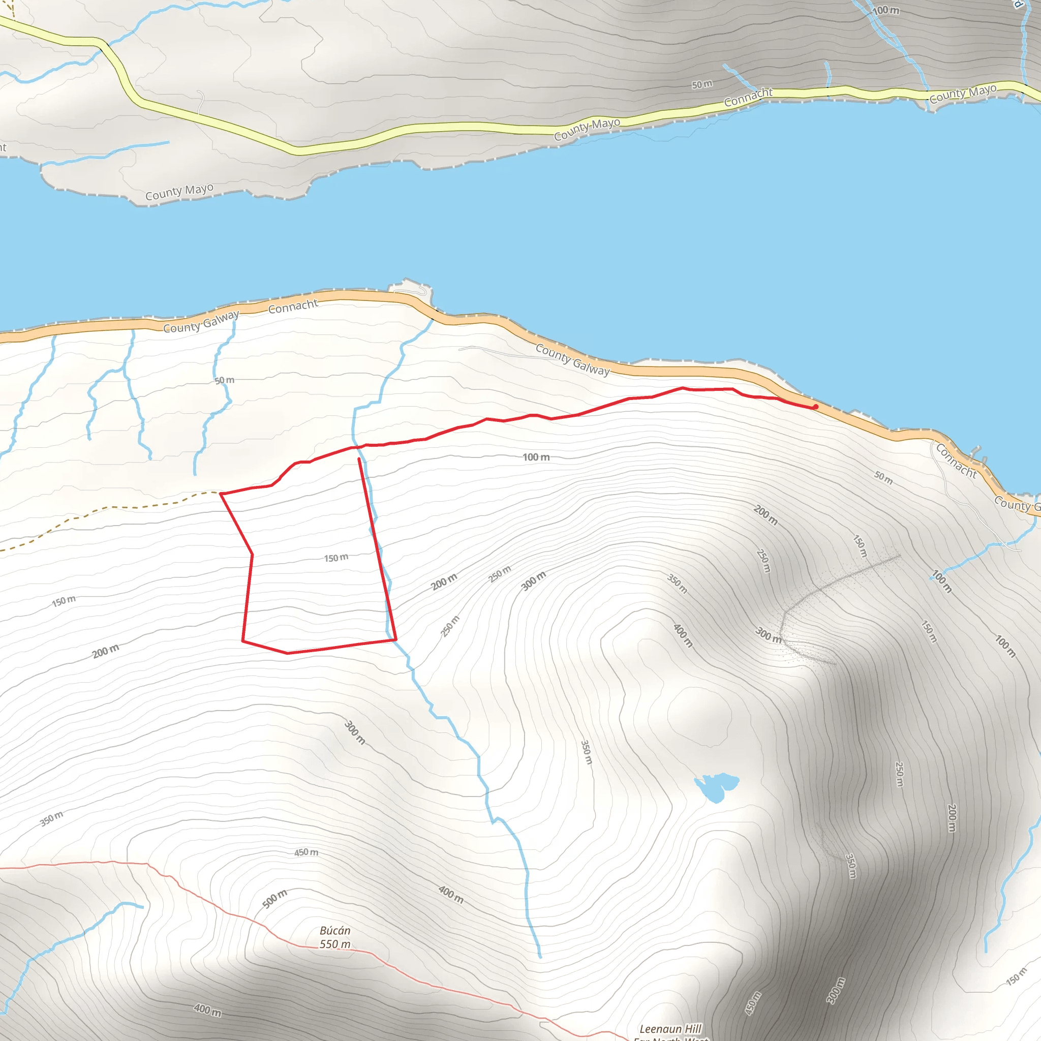 hiking with phone Leenane mobile static map