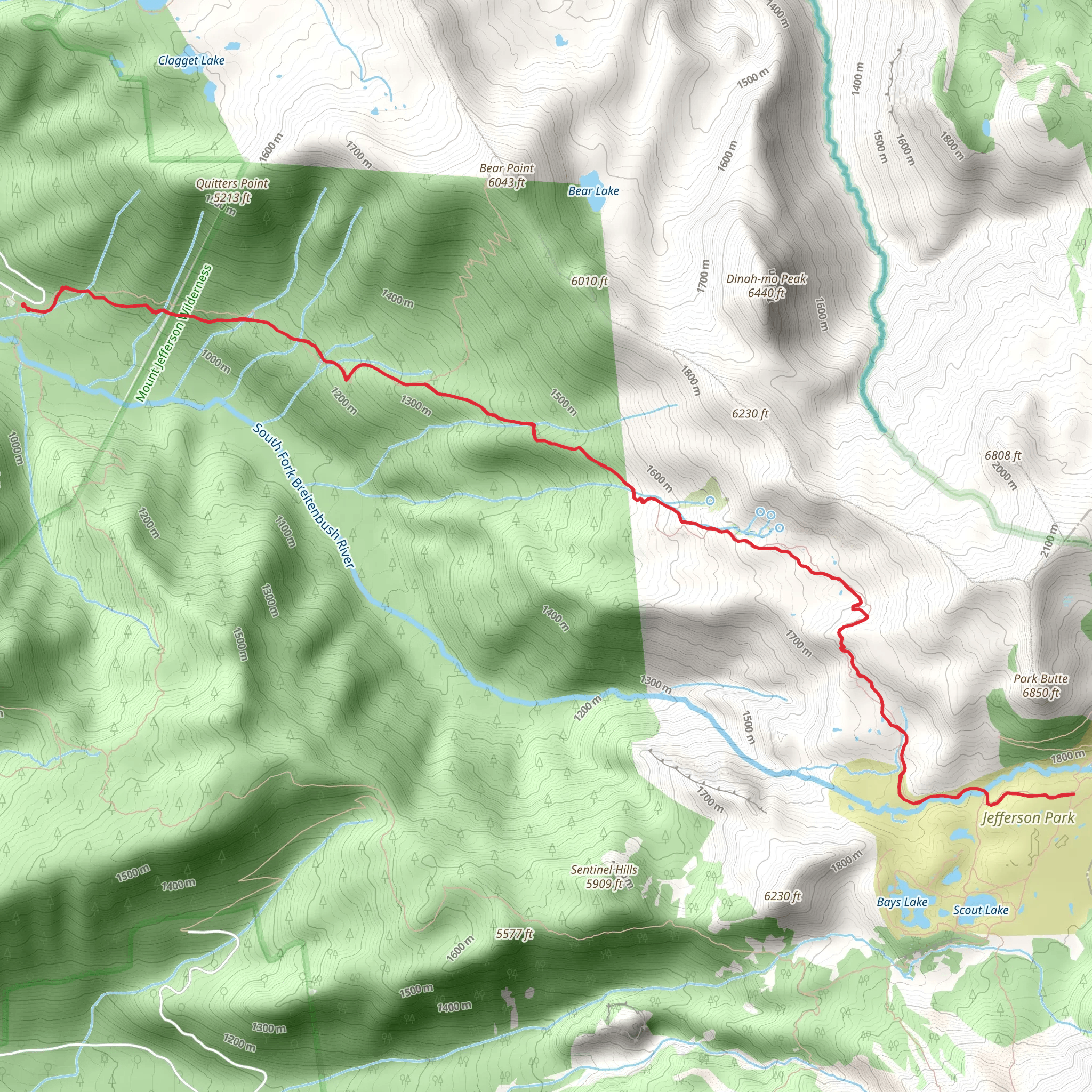 South Breitenbush Trail mobile static map
