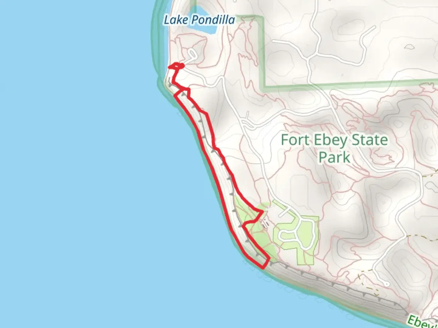 An image depicting the trail Fort Ebey State Park Loop and its surrounding area.