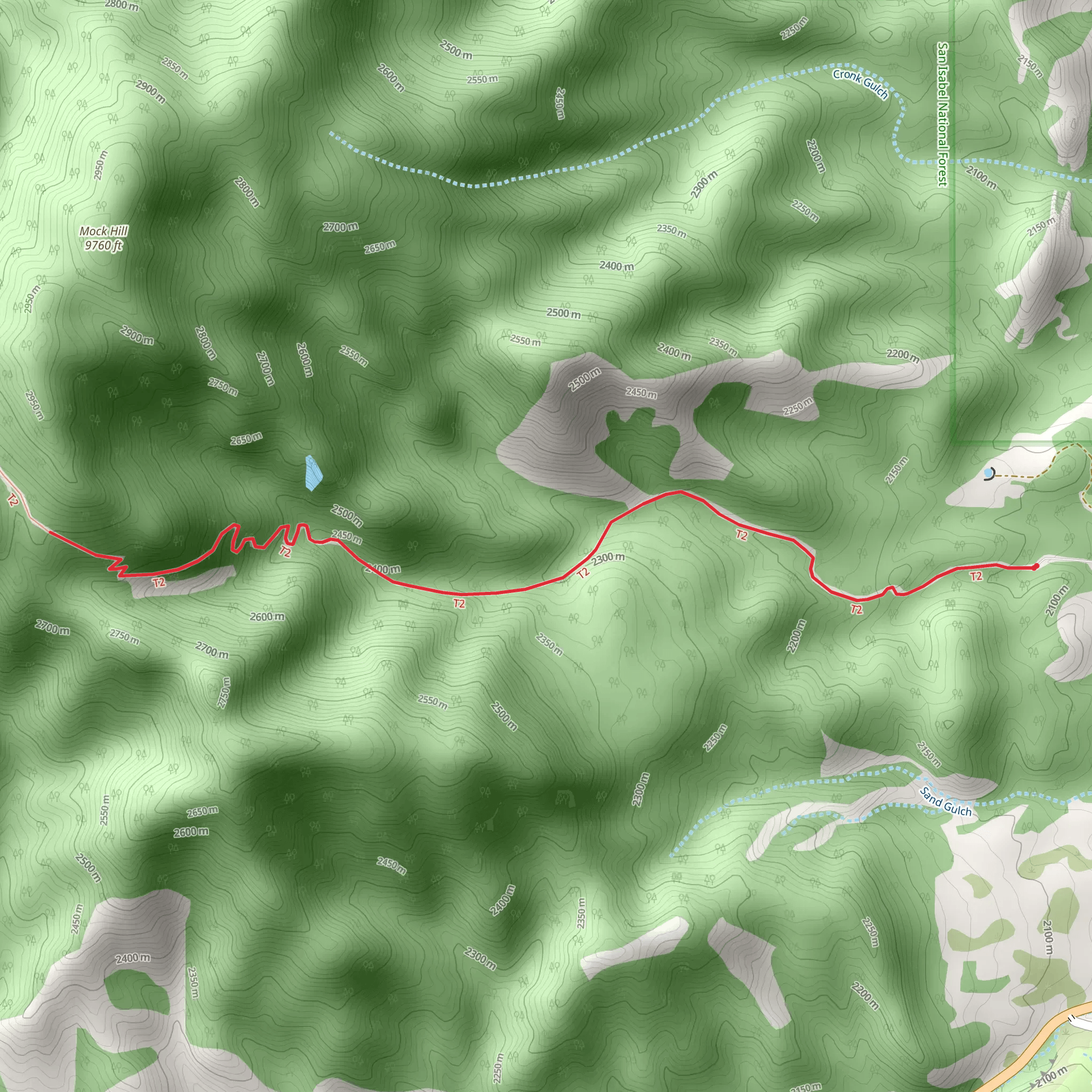 Lewis Creek Trail Out and Back mobile static map