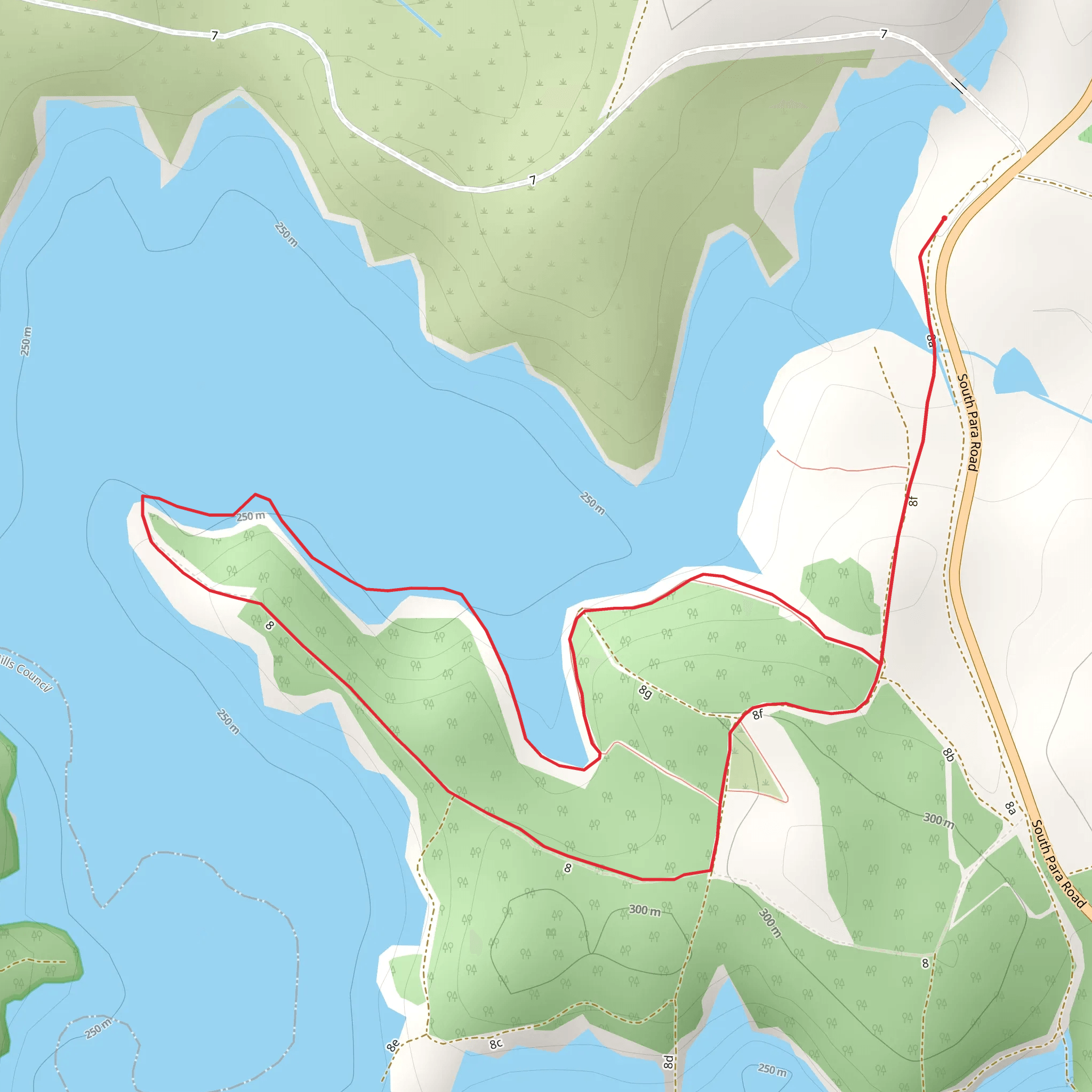 Peninsula Loop and South Para Reservoir mobile static map