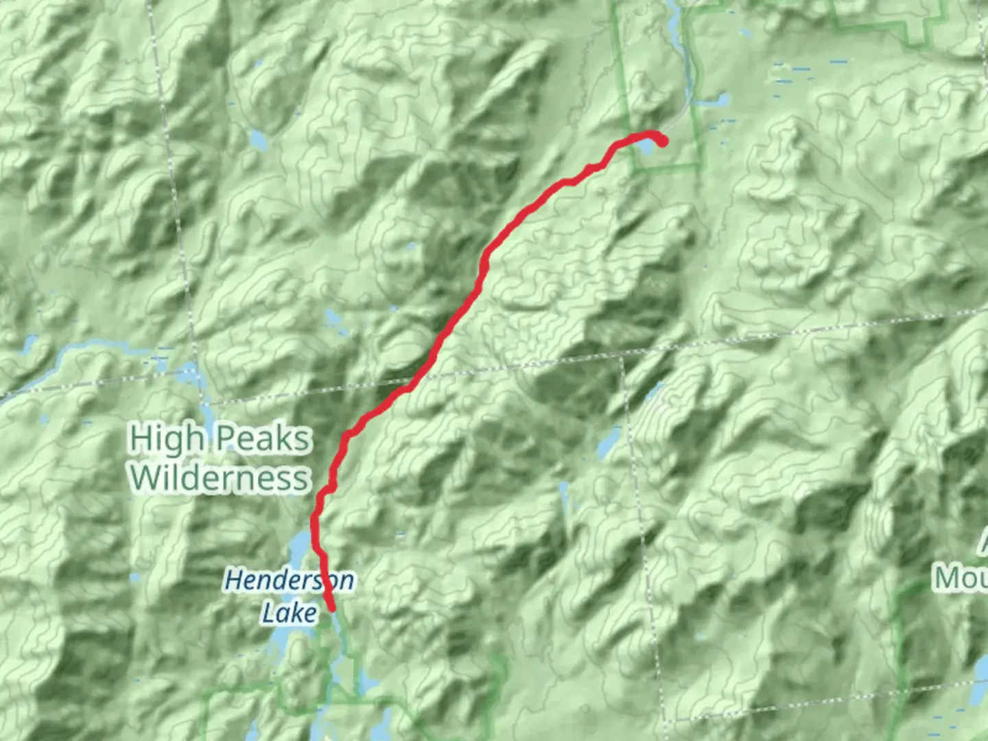 An image depicting the trail Indian Pass Crossover Trail from Adirondack Loj Road and its surrounding area.