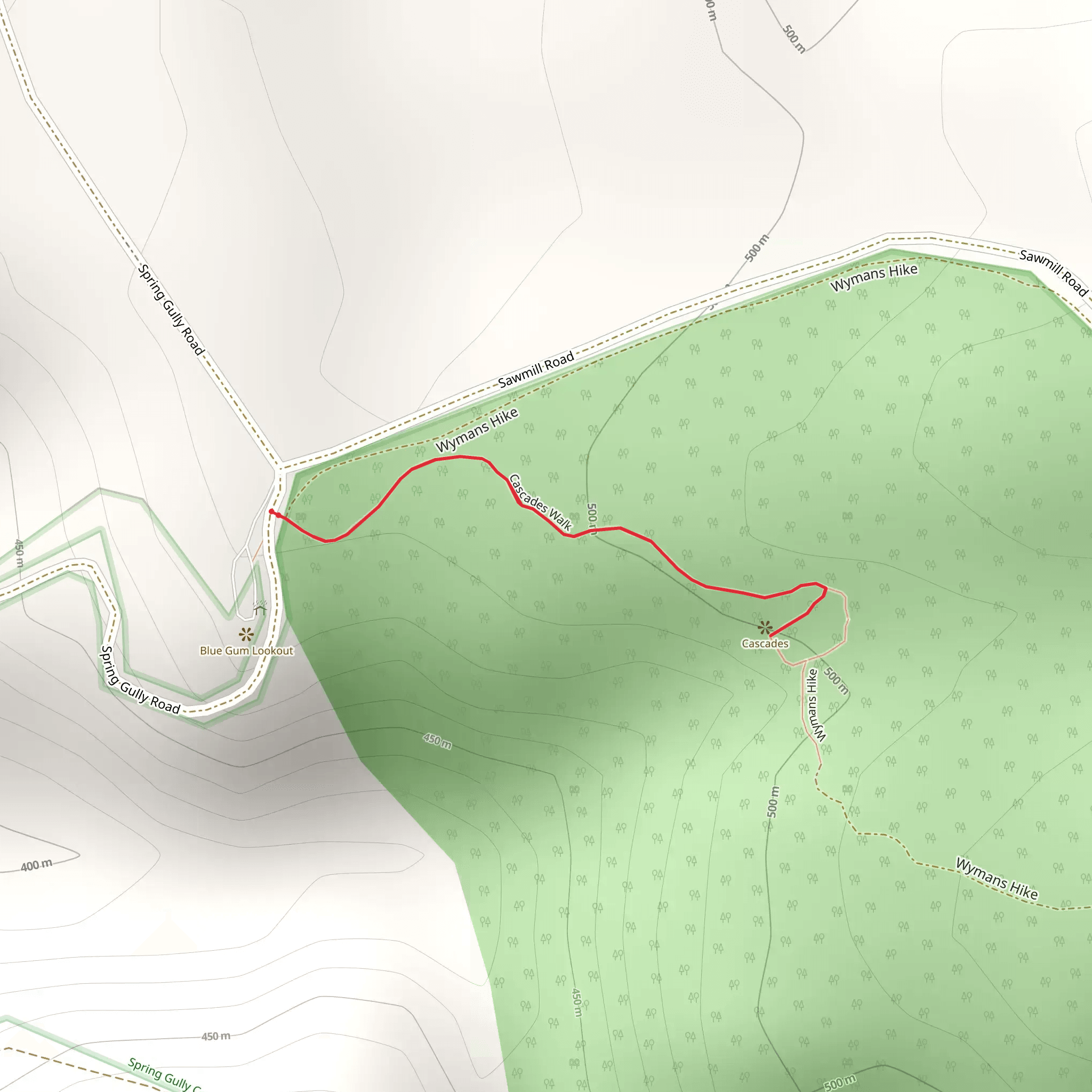 Cascades Short Walk mobile static map