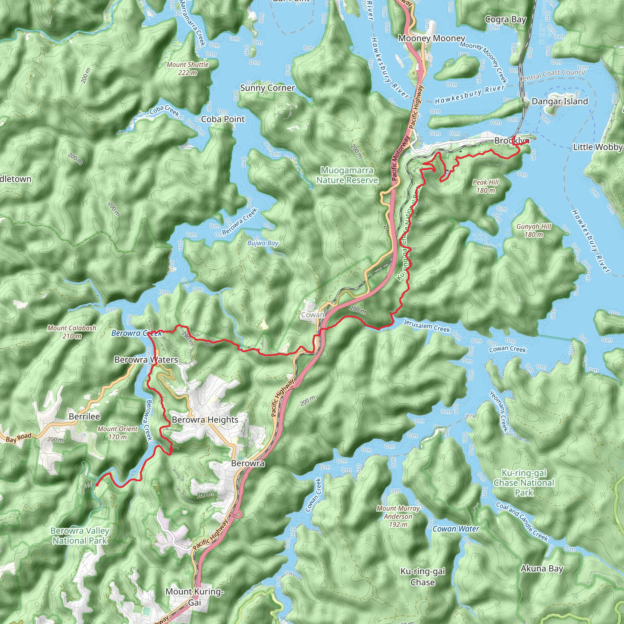 The Great North Walk 2 Day - Crosslands to Brooklyn mobile static map