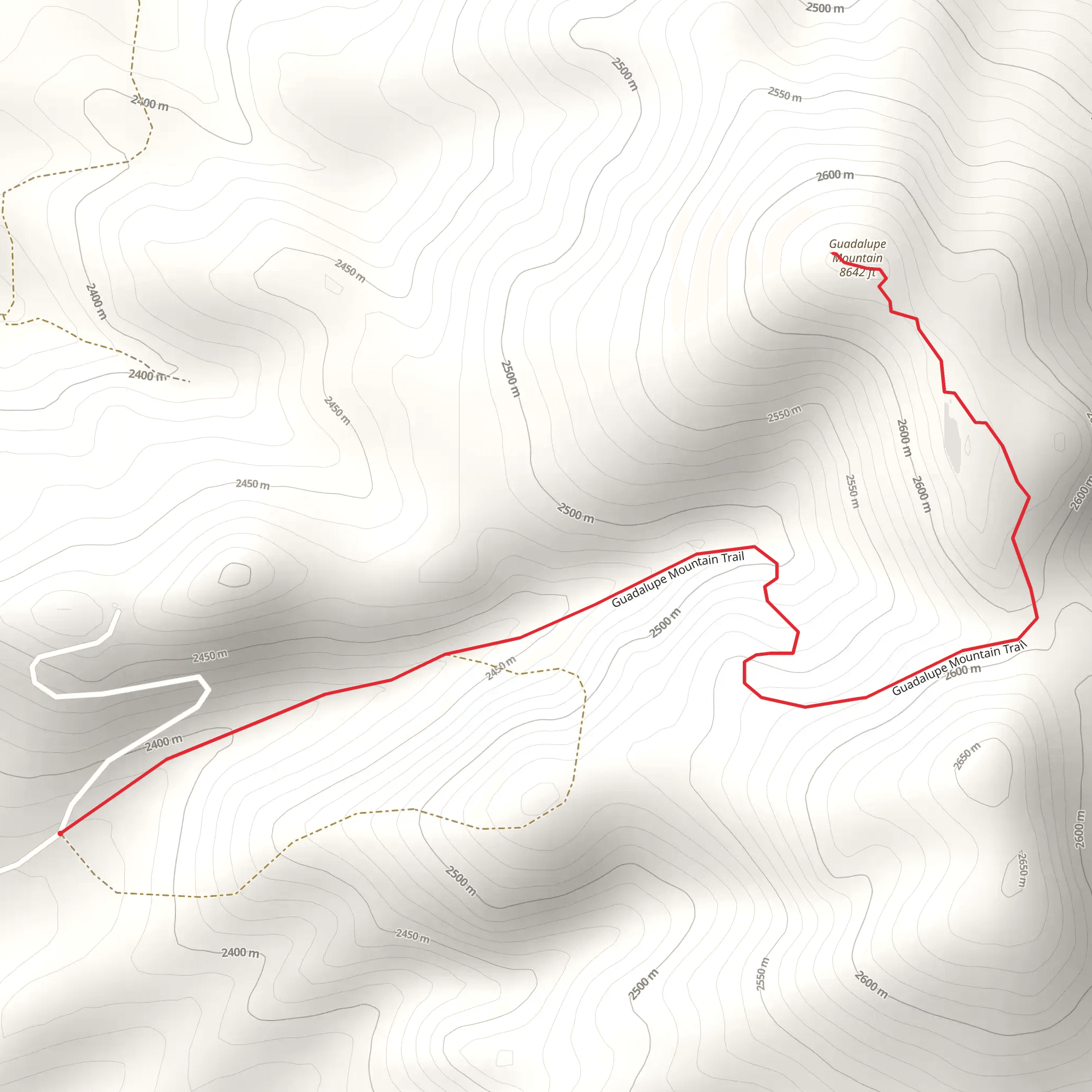 Guadalupe Mountain South mobile static map