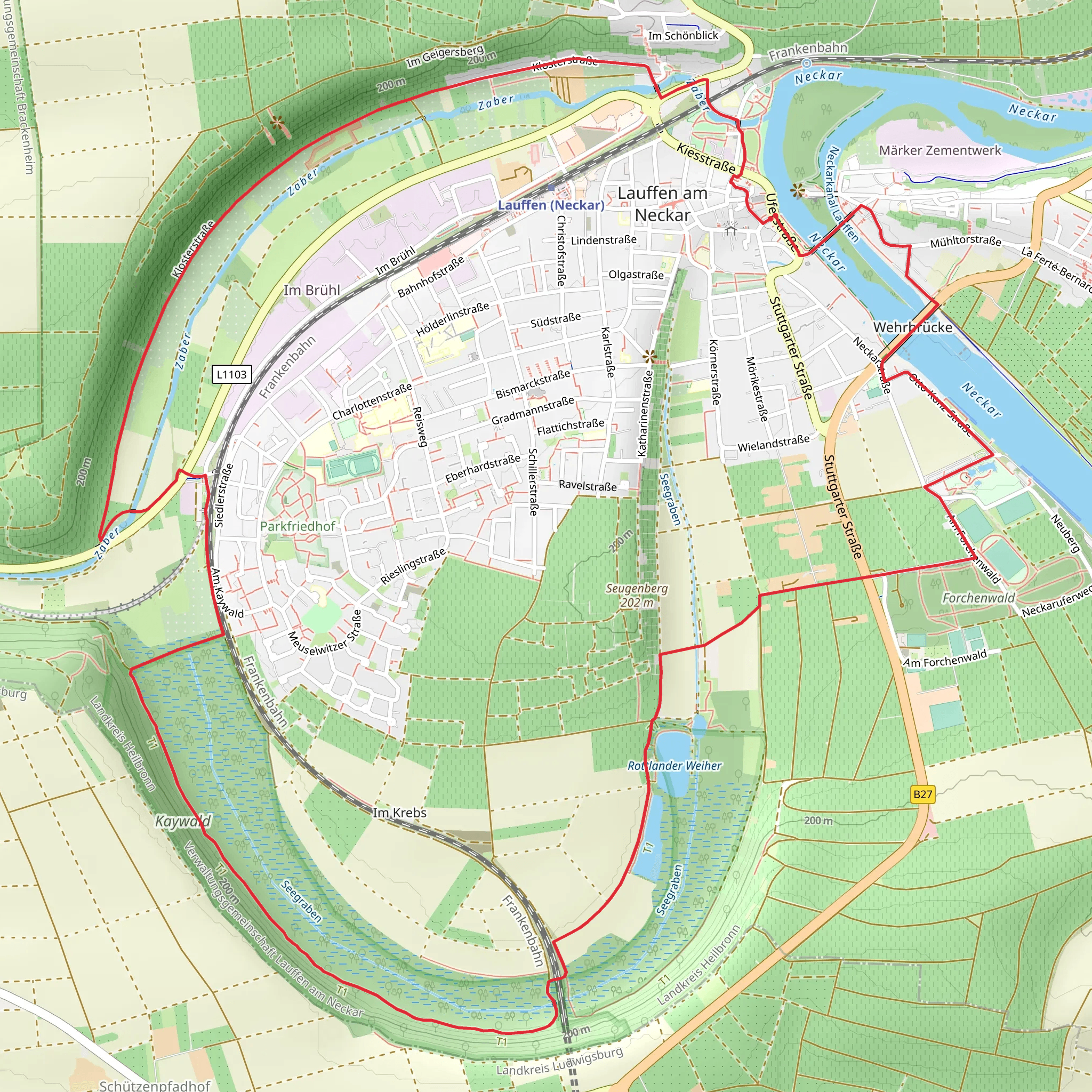 Neckar via Lauffener Katzenbeisser Runde mobile static map