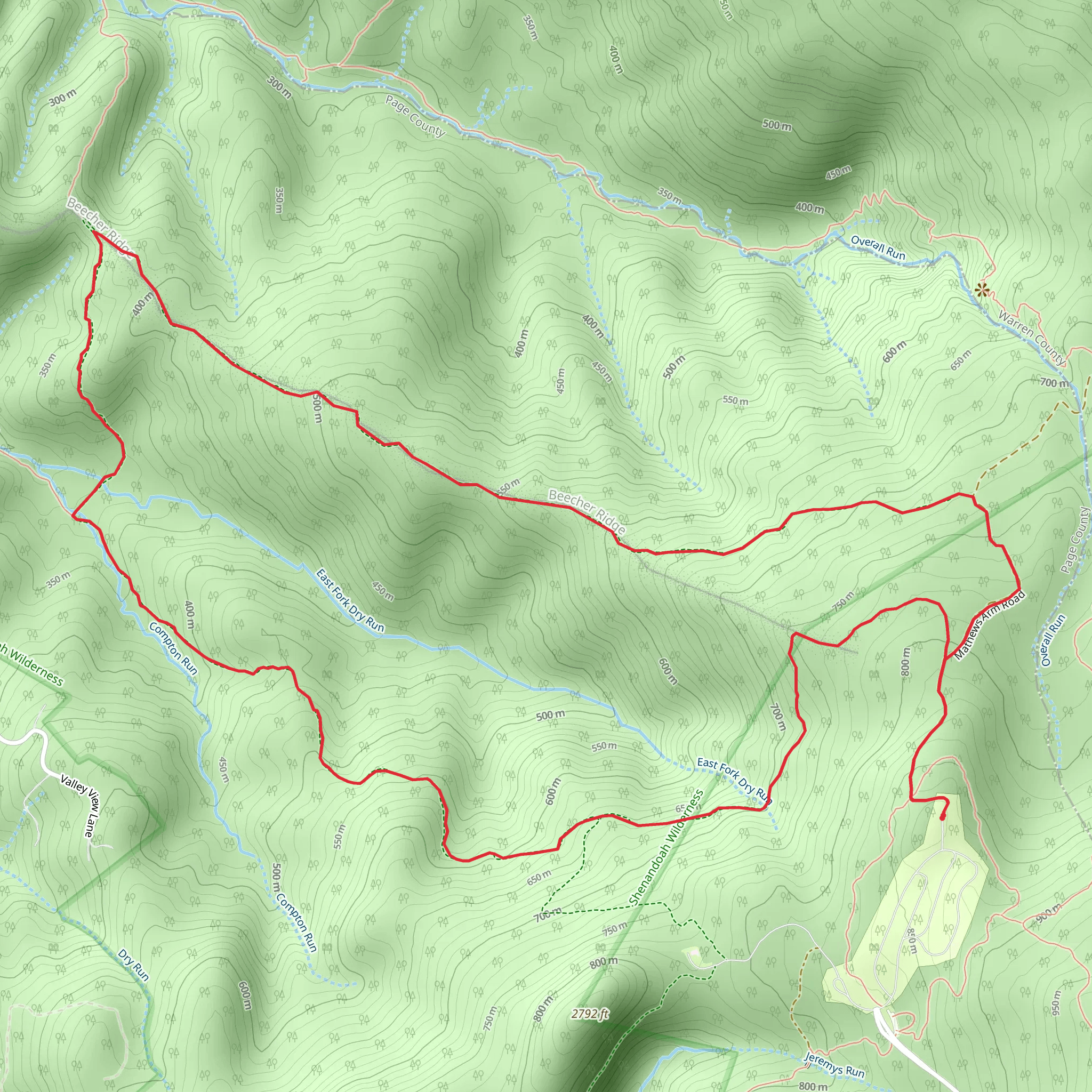Beecher Ridge and Weddlewood Loop Trail mobile static map