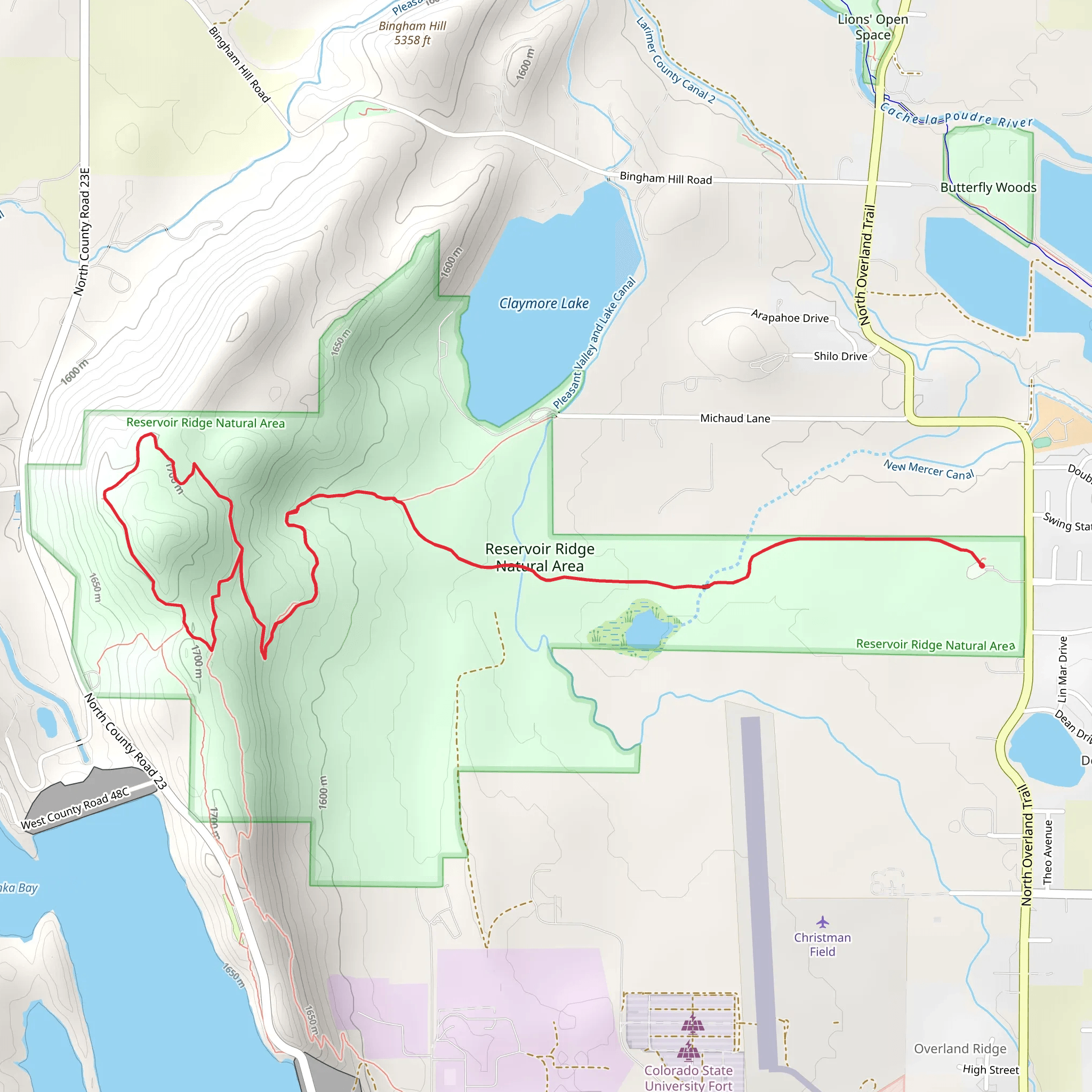 Foothills Trail - Reservoir Ridge Natural Area mobile static map