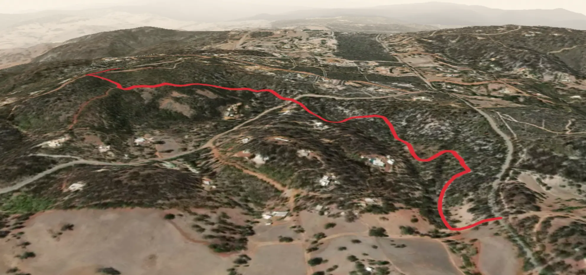 An image depicting the trail Majestic Heights Reserve and its surrounding area.