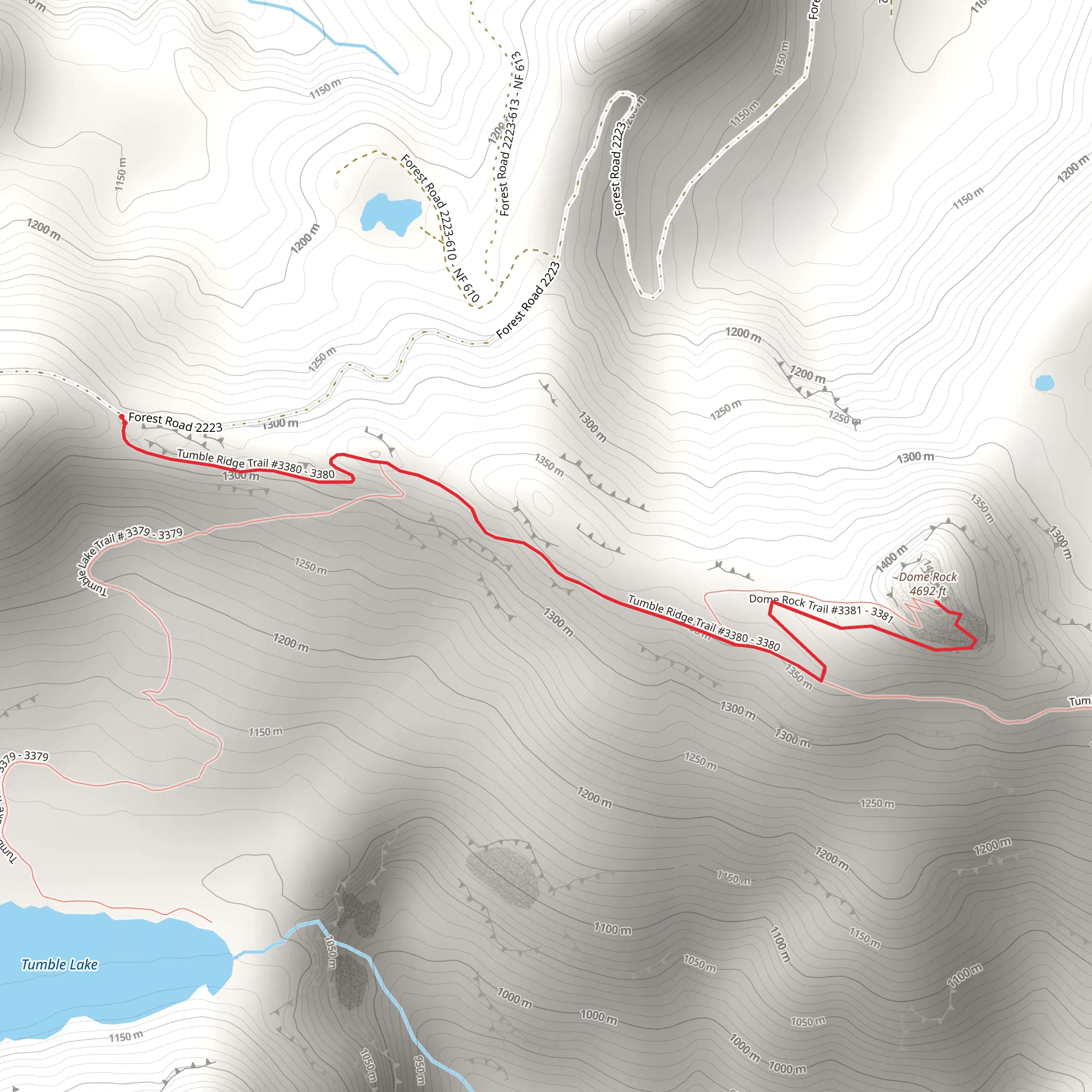Dome Rock Trail via Tumble Ridge Trail mobile static map
