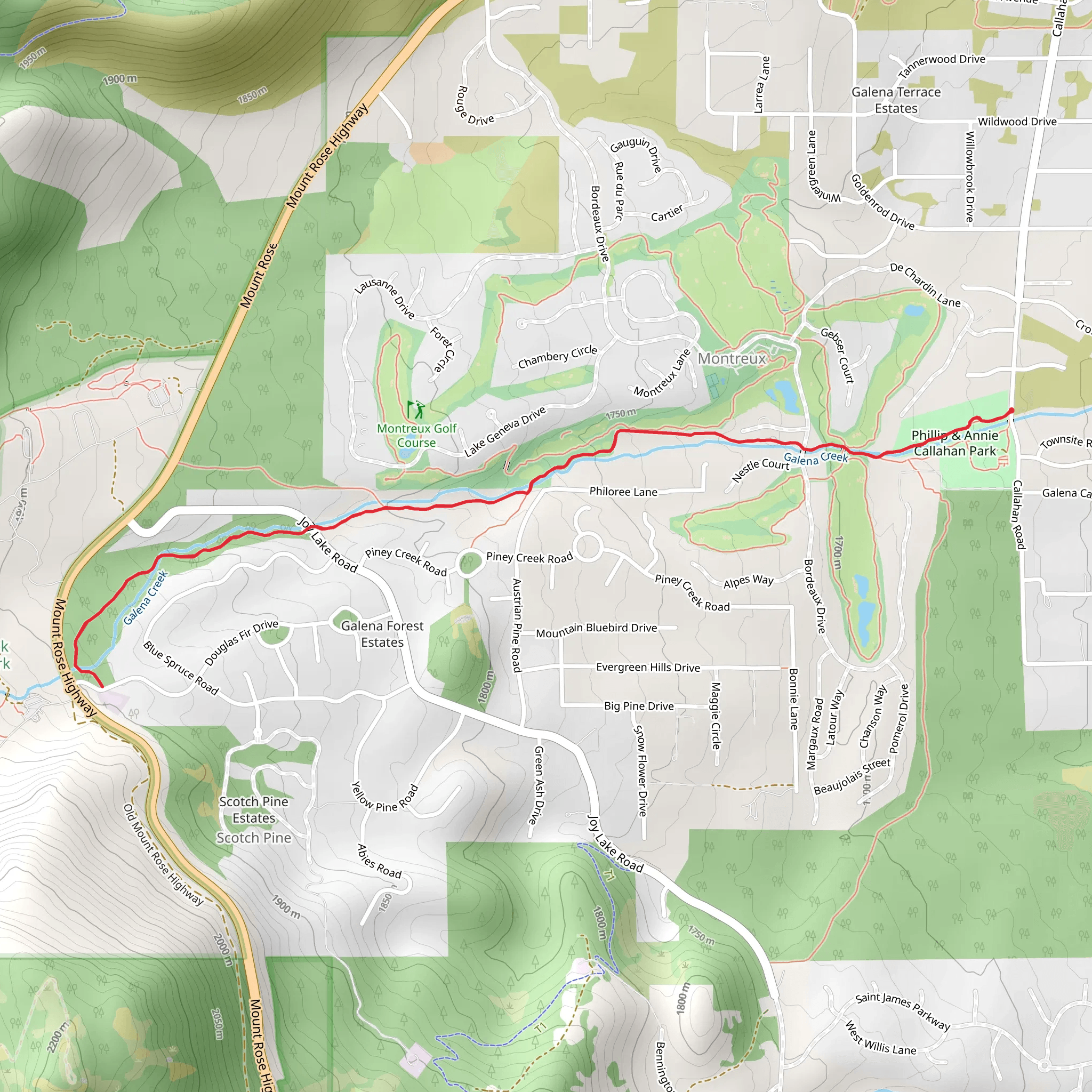 Galena Creek mobile static map