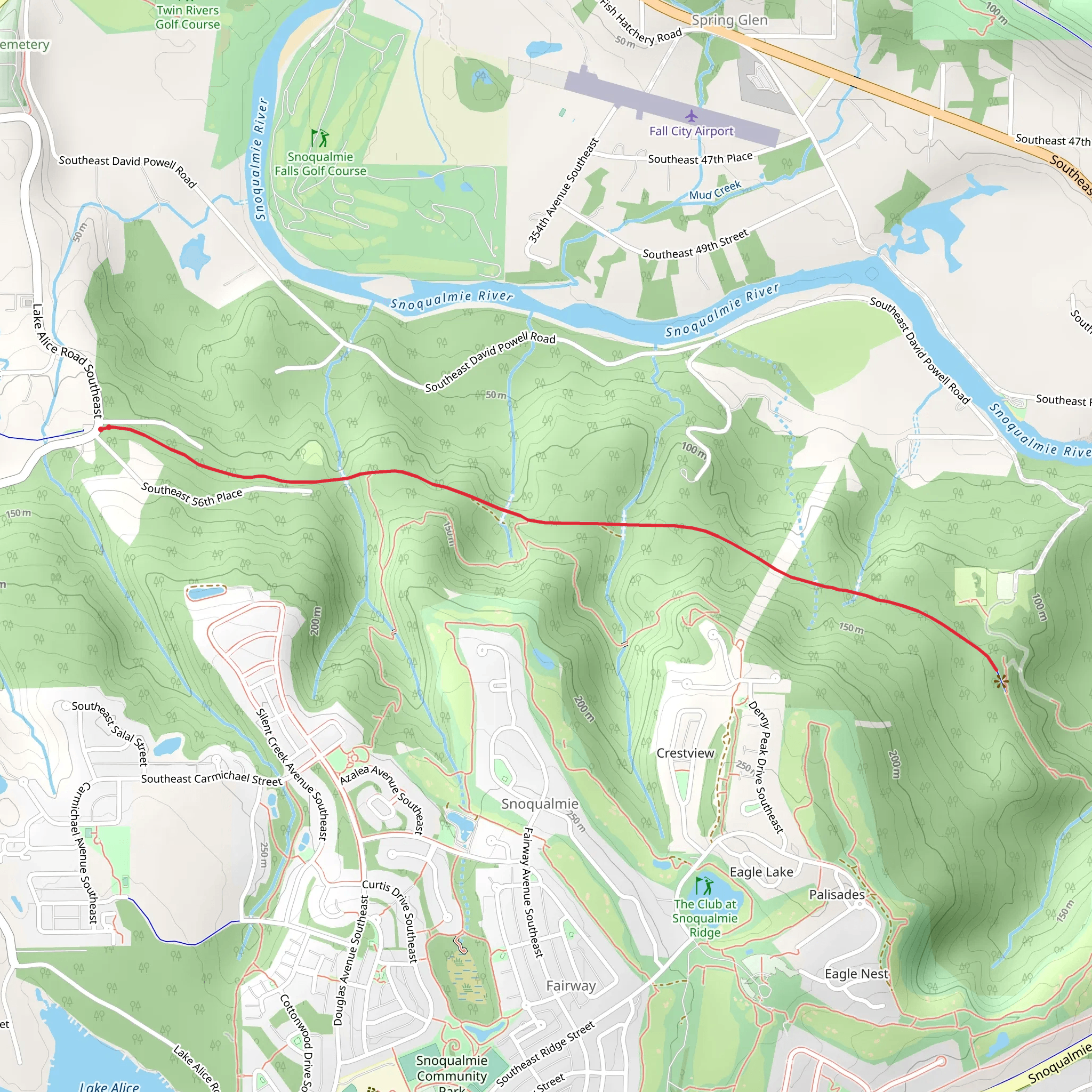 Preston - Snoqualmie Trail Out and Back mobile static map