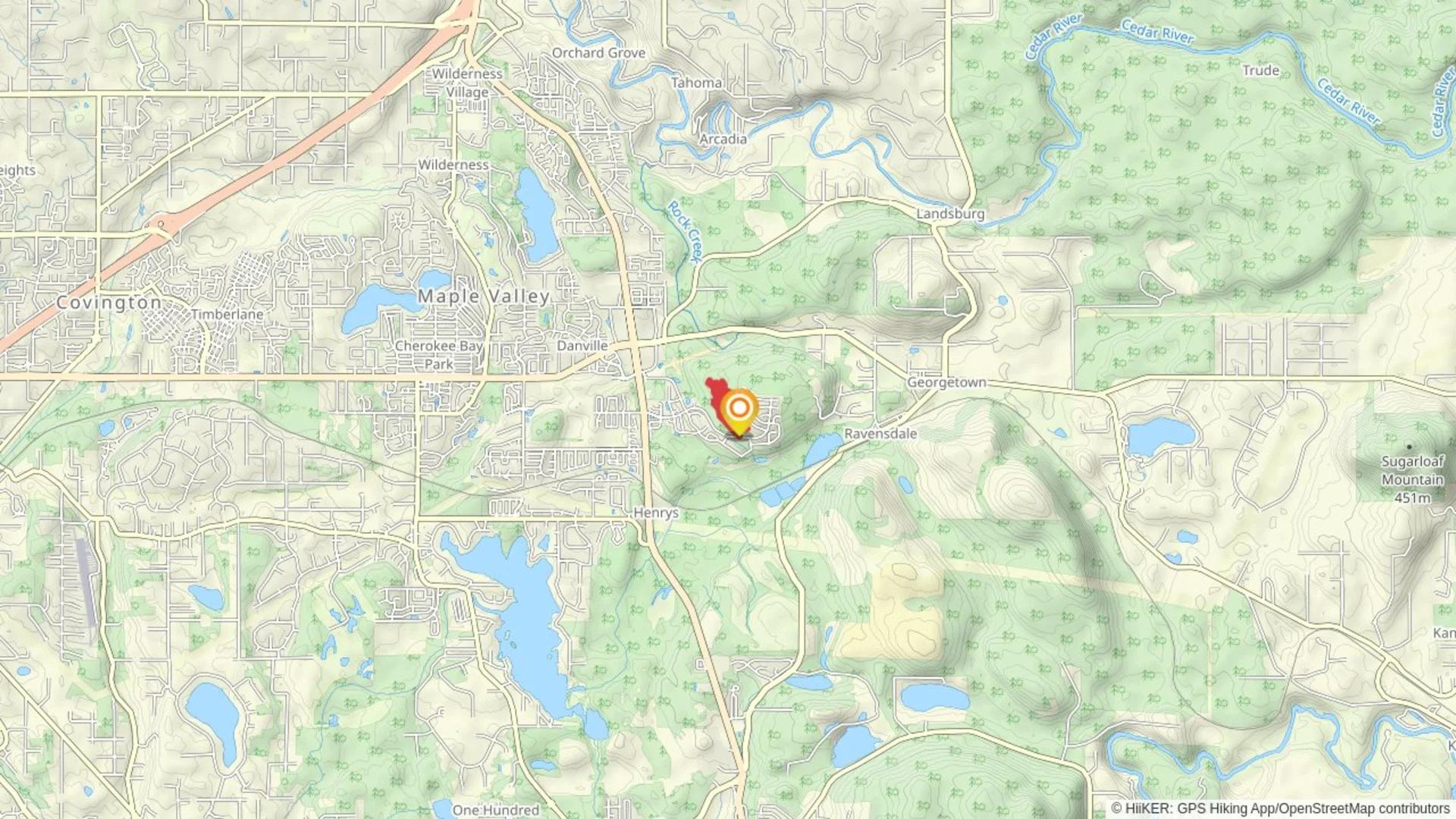 An image depicting the trail Iron Brigade and Feeder Line loop and its surrounding area.