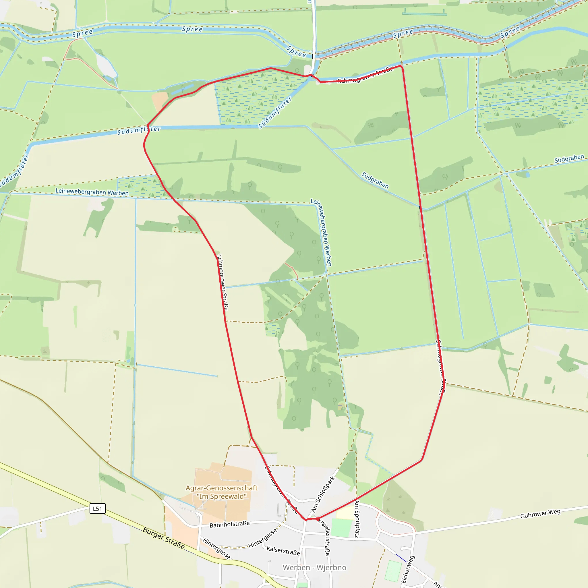 Rundwanderweg Werben mobile static map