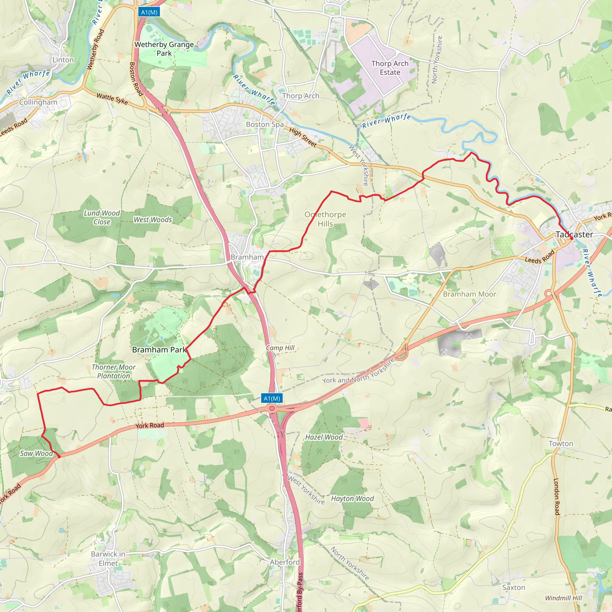 Bramham Park and Newton Kyme mobile static map