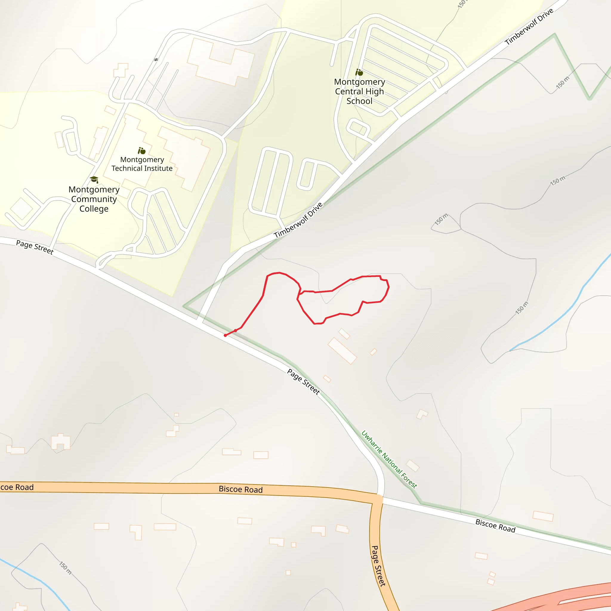 Uwharrie Fitness Trail mobile static map