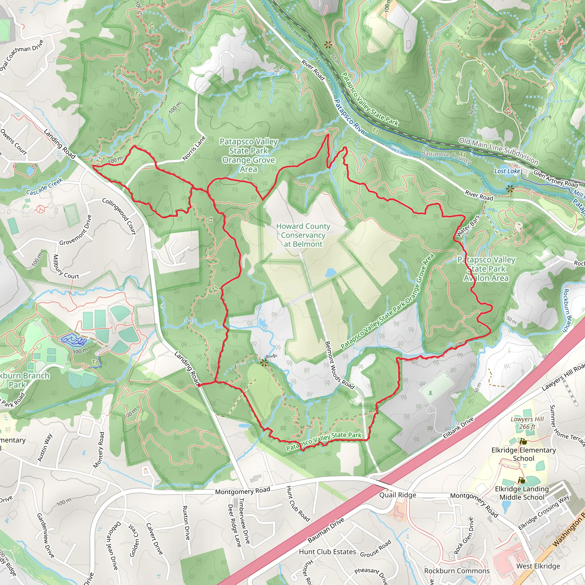 Morning Choice, Ridge and Hop The Snake Loop Trail mobile static map