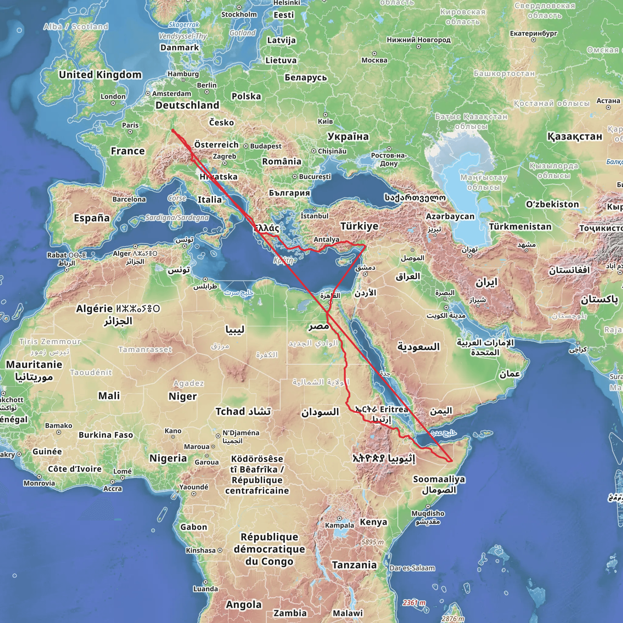 Langensteinbach to Durlach Walk mobile static map