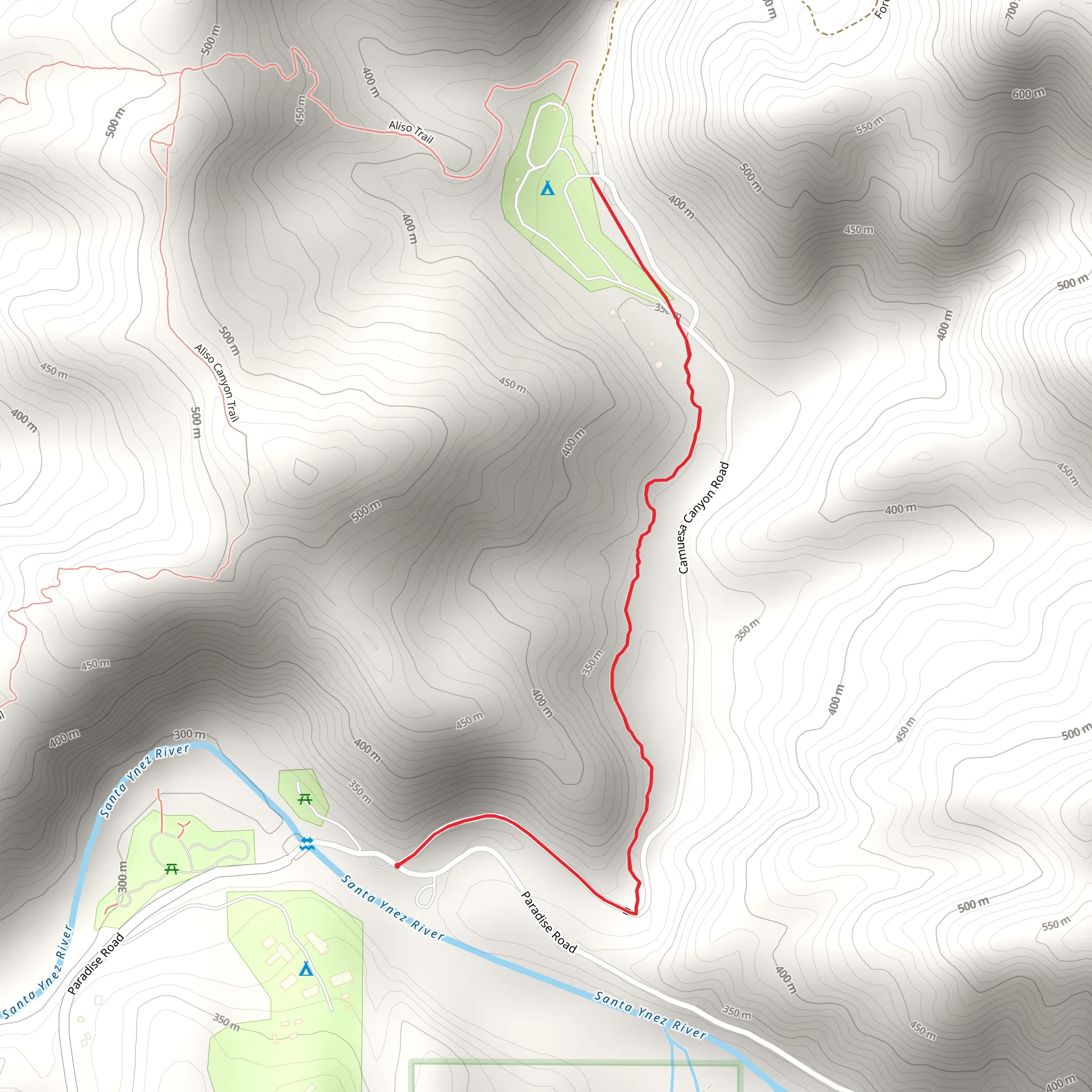 Upper Oso Campground via Lower Oso to Upper Oso Trail mobile static map