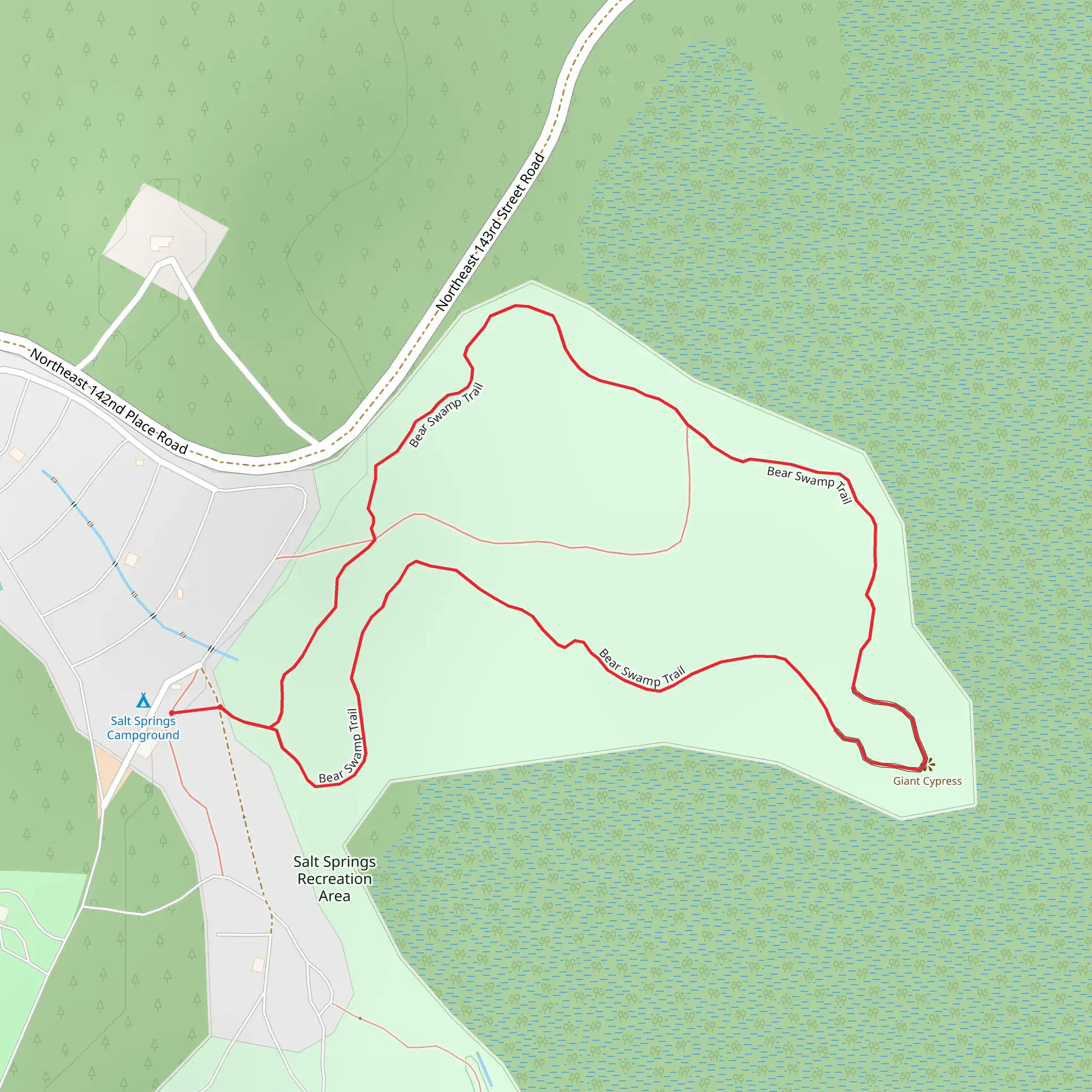 Bear Swamp Loop Trail mobile static map