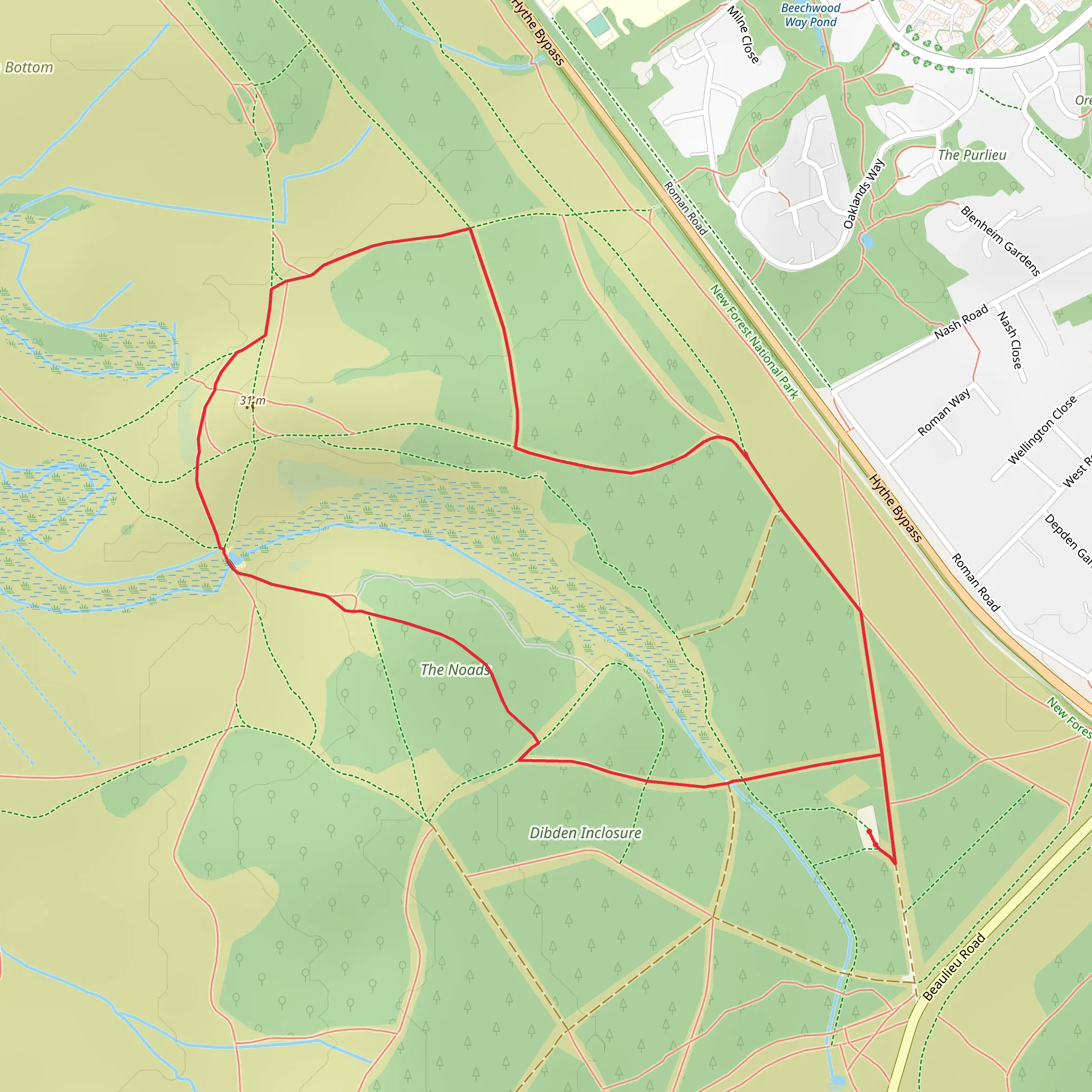 Dibden Enclosure Loop mobile static map