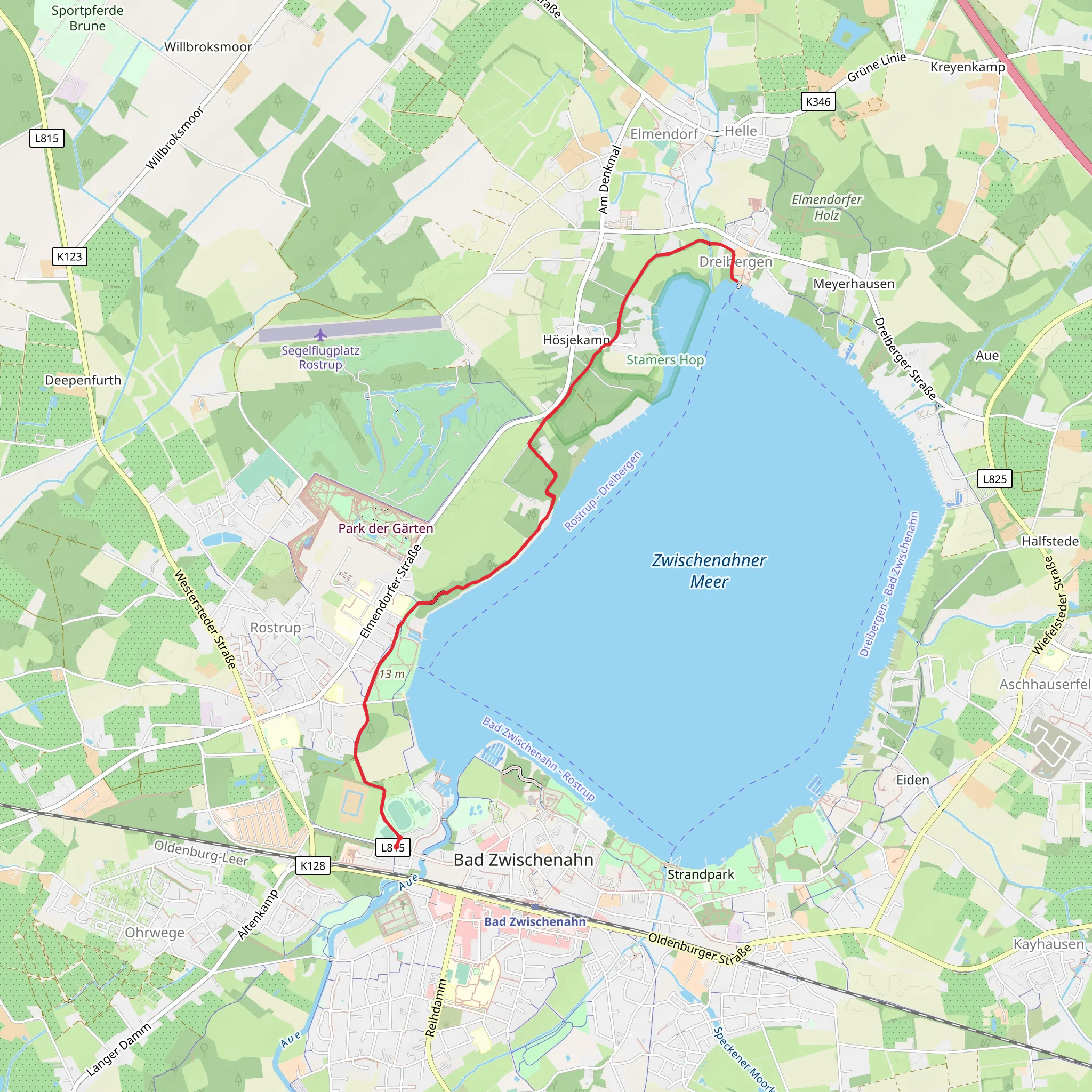 Zwischenahner Meer Bank Walk mobile static map