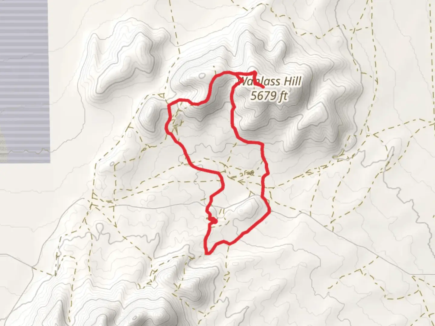 An image depicting the trail Wanlass Hill Loop and its surrounding area.
