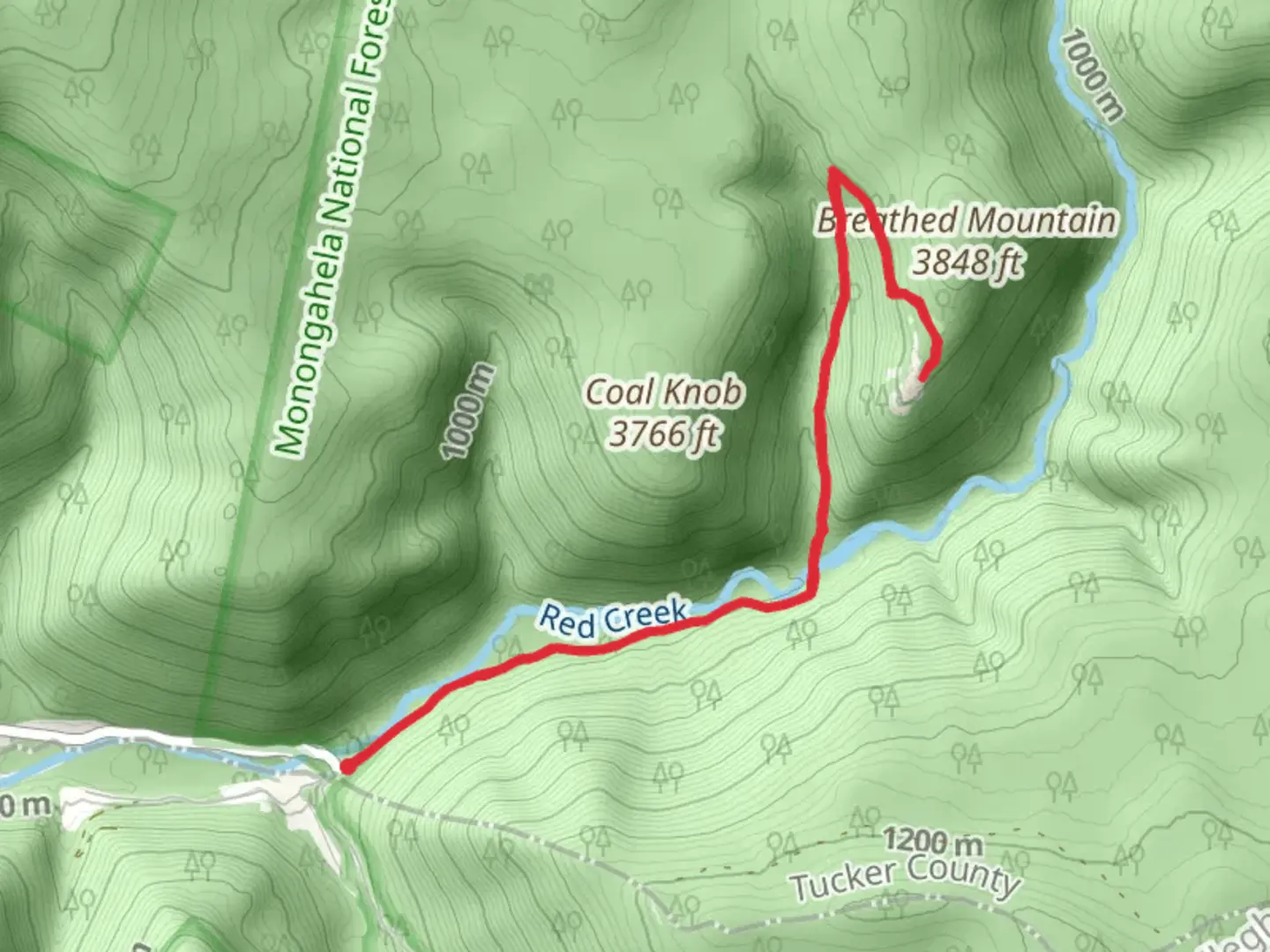 An image depicting the trail Rocky Point and Red Creek Trail and its surrounding area.
