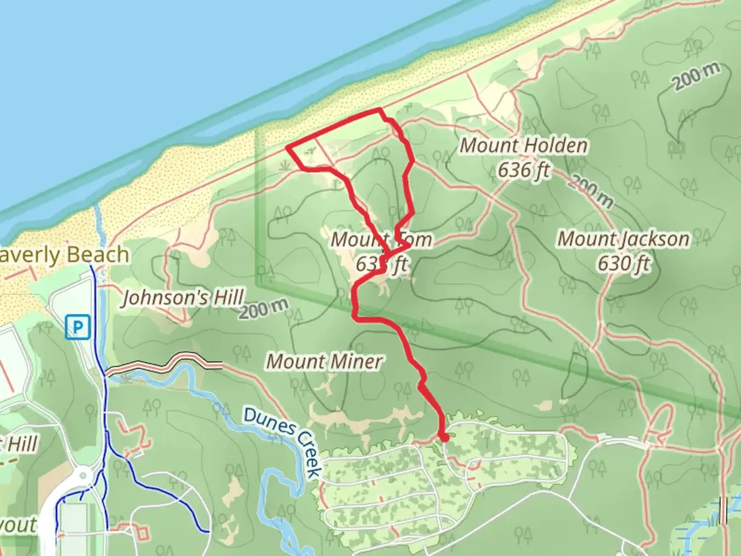 An image depicting the trail Mount Tom Loop and its surrounding area.