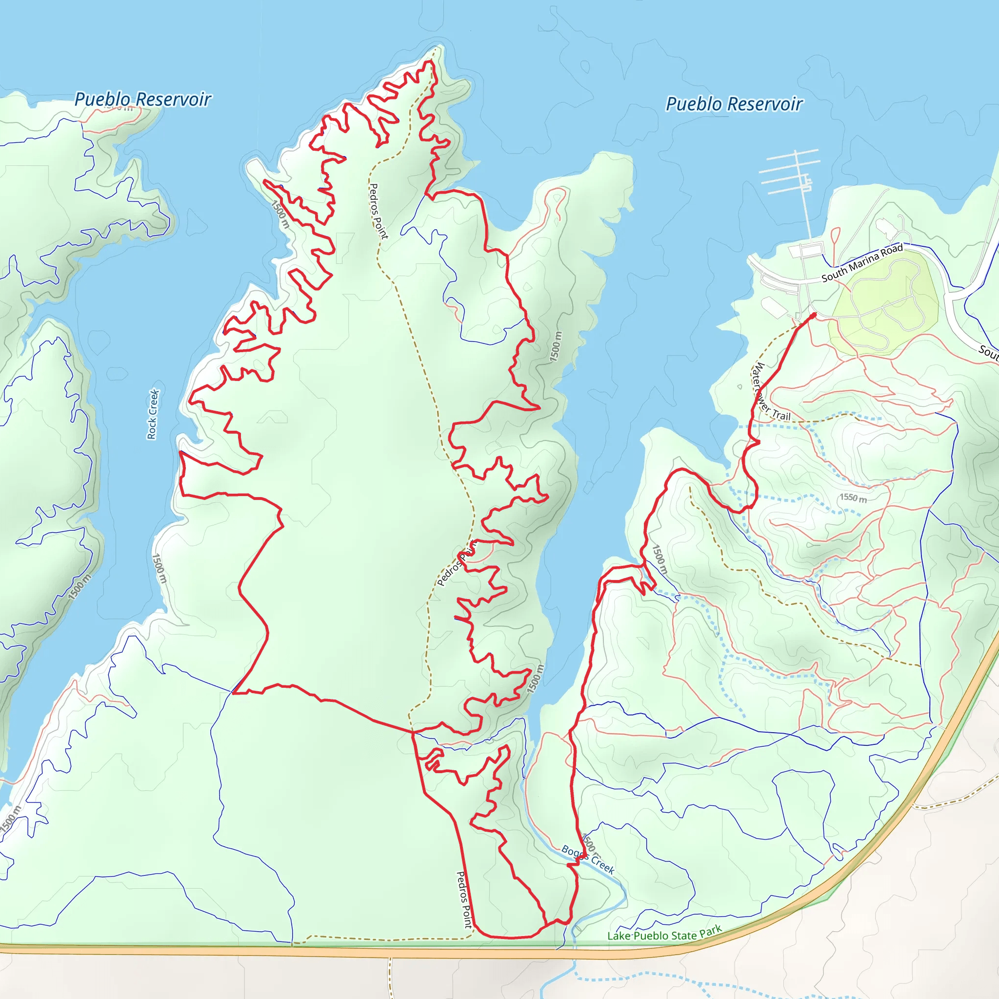 South Shore, Pronghorn and Inner Limits Loop mobile static map