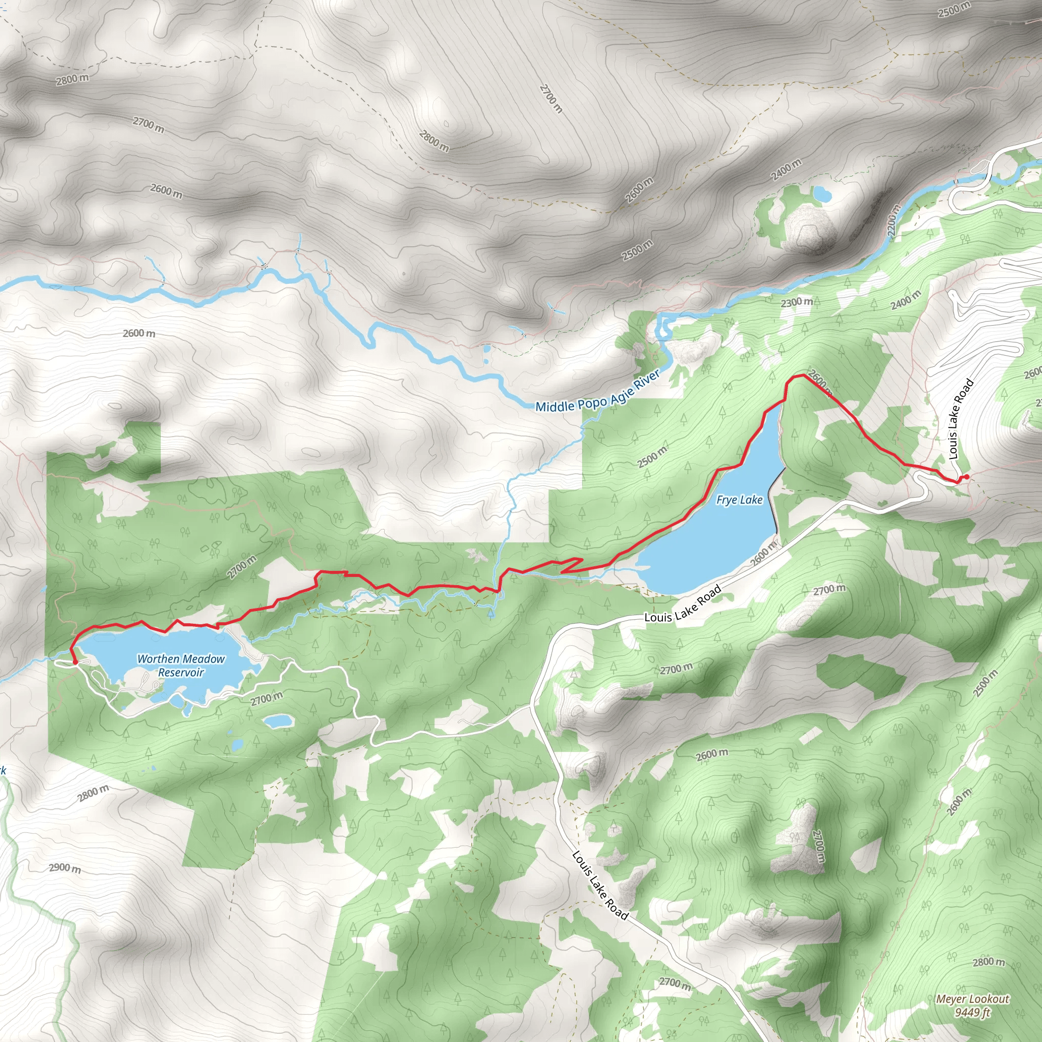 Upper Brewers from Louis Lake Road mobile static map