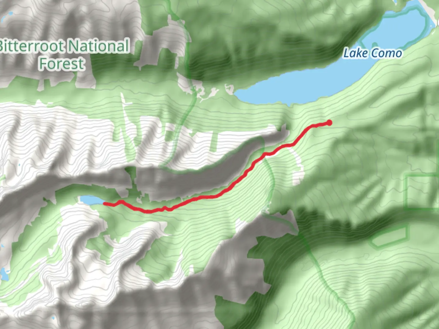 An image depicting the trail Little Rock Creek Lake and its surrounding area.