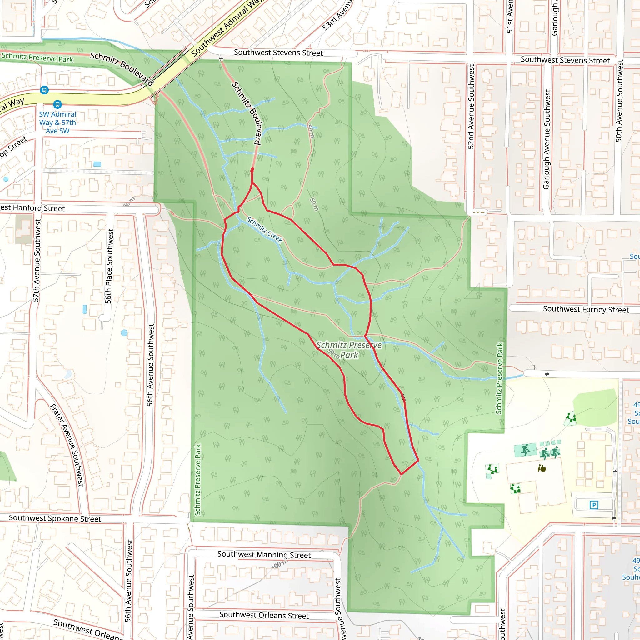 Schmitz Preserve Park Loop mobile static map