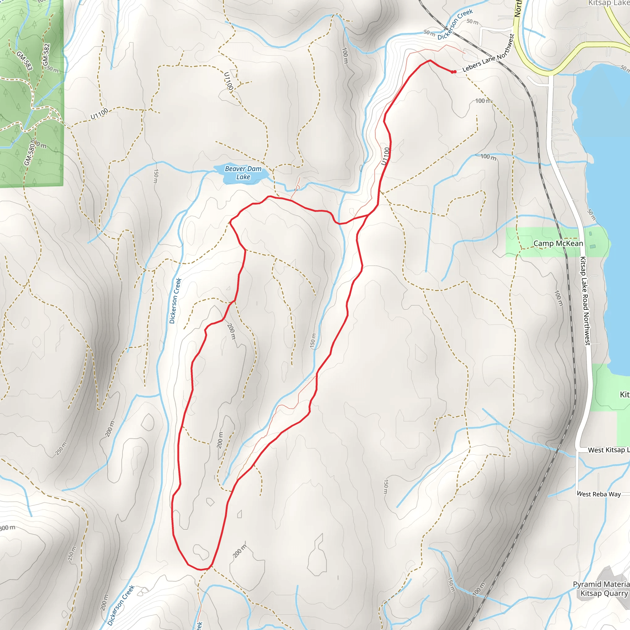 Loop beside Dickerson Creek mobile static map